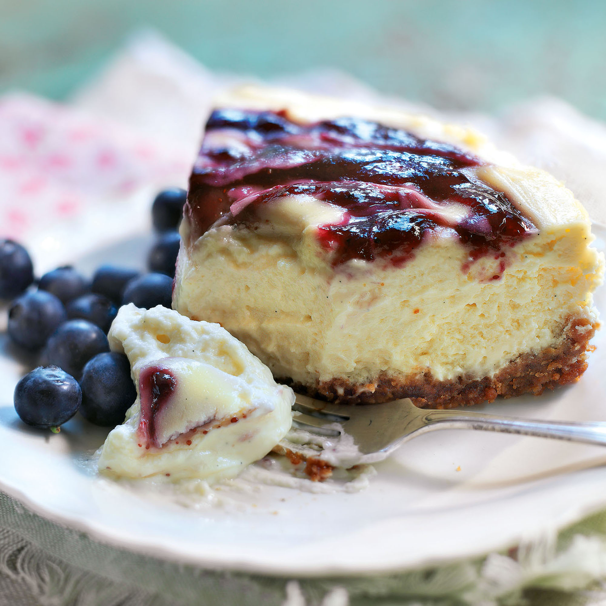 Blueberry Swirl Cheesecake Blueberry Swirl Cheesecake recipe-cheesecake recipes-recipe ideas-new recipes-woman and home