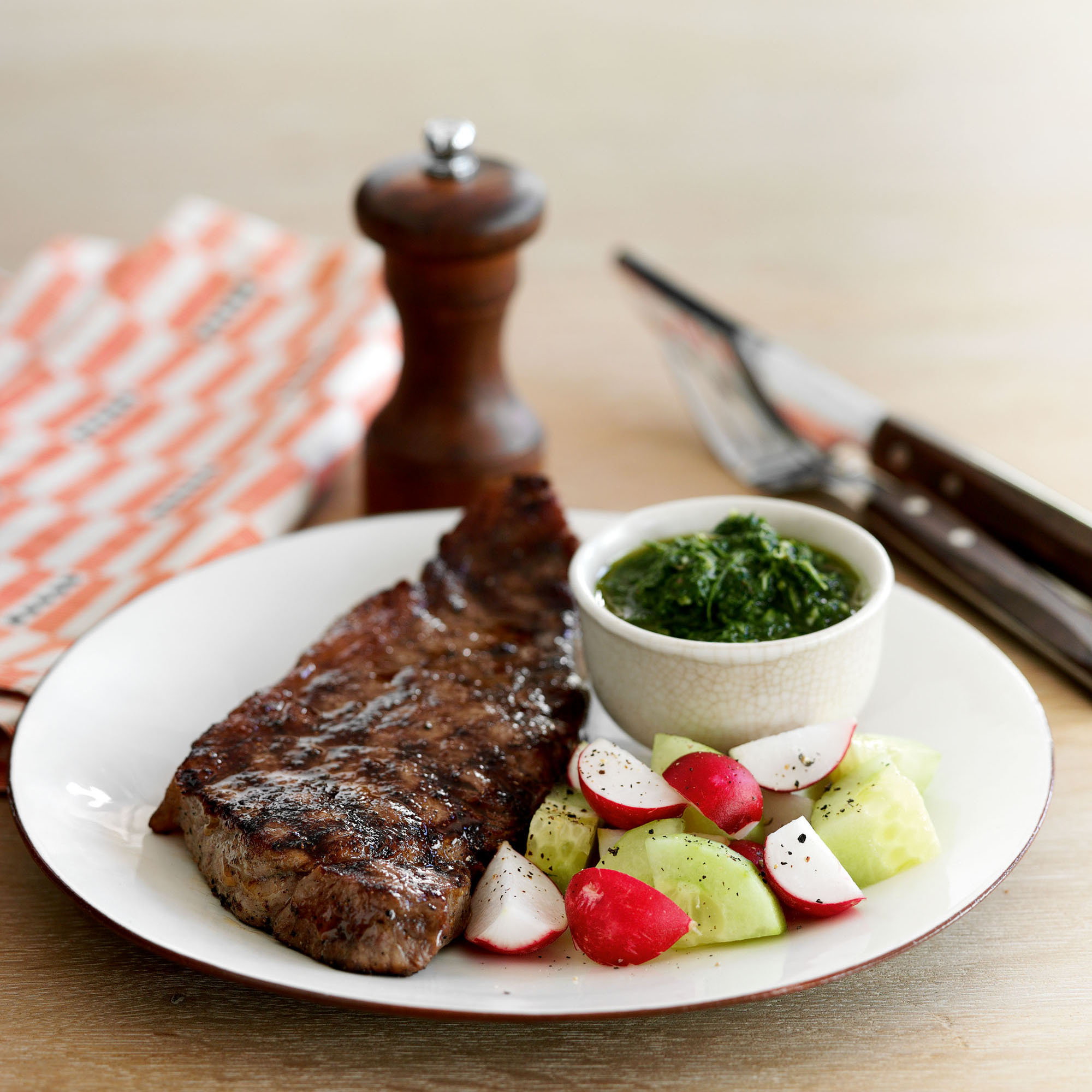 Sirloin steaks with chimichurri sauce recipe Sirloin steaks with chimichurri sauce recipe