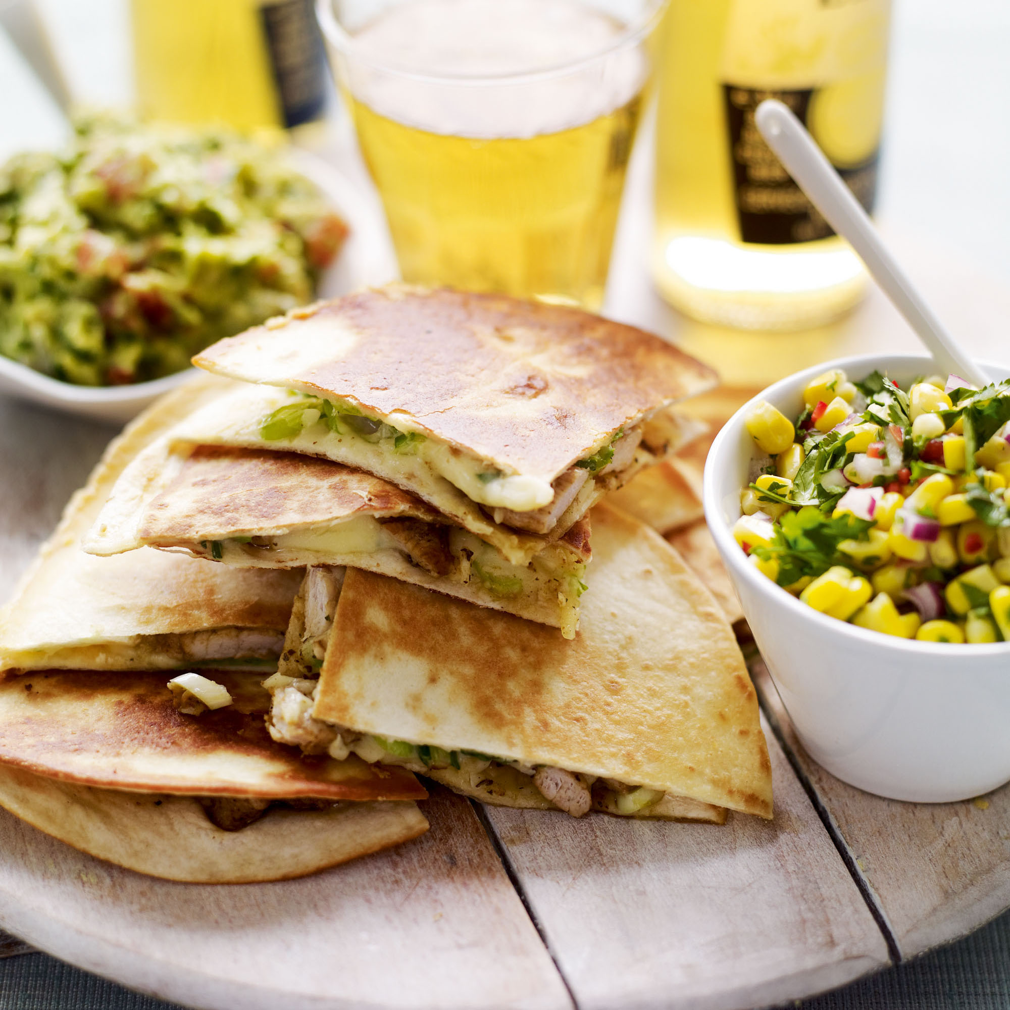 Cajun pork quesadillas with corn salsa recipe