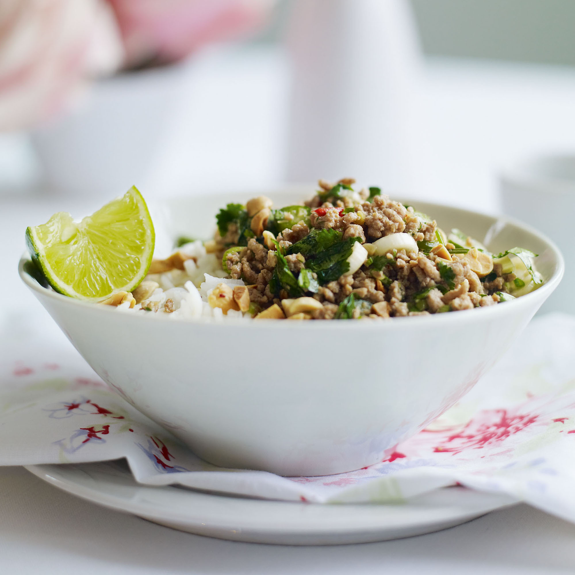 Thai pork mince with jasmine rice recipe Thai pork mince with jasmine rice recipe