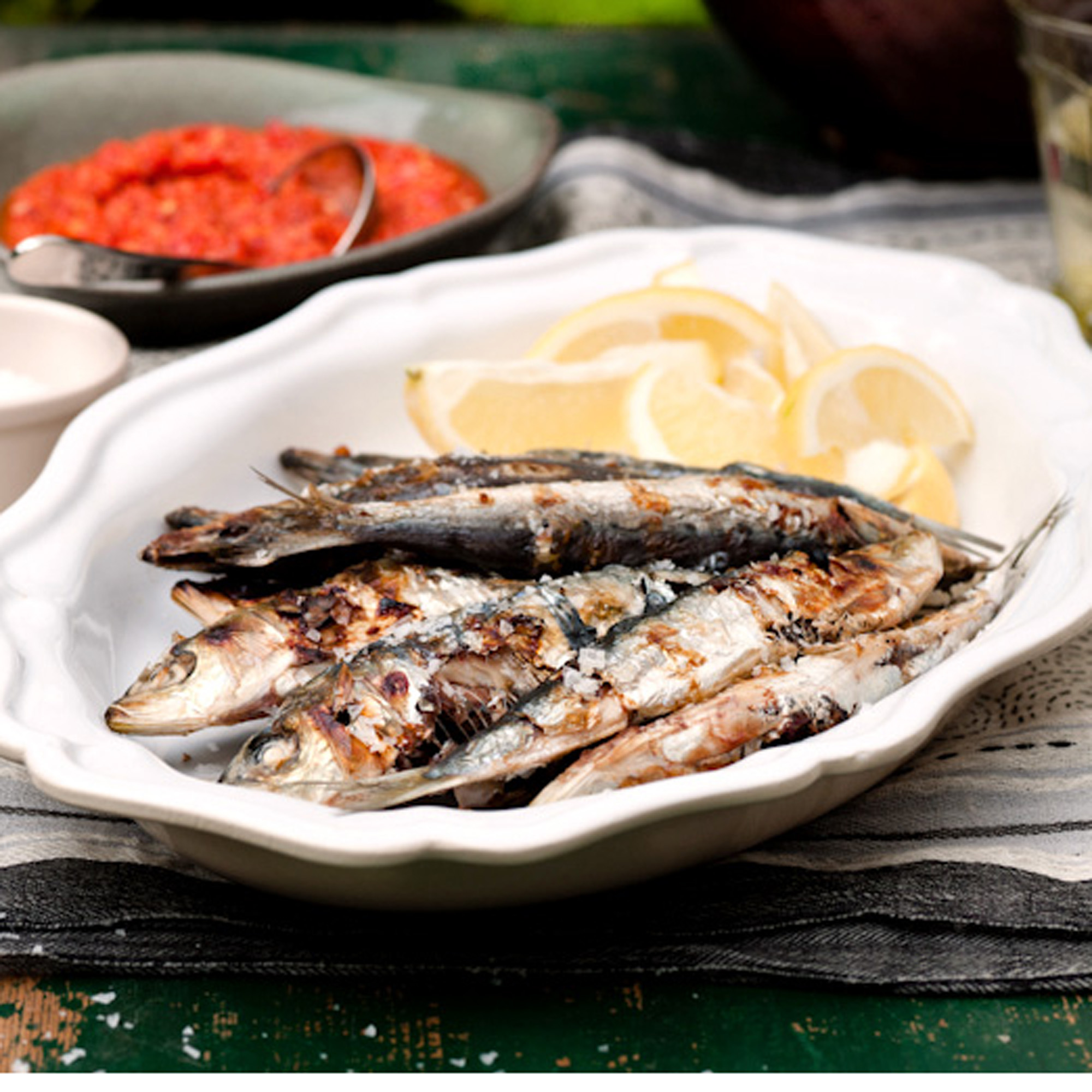 Chargrilled Sardines with Spicy Red Pepper Relish Chargrilled Sardines with Spicy Red Pepper Relish