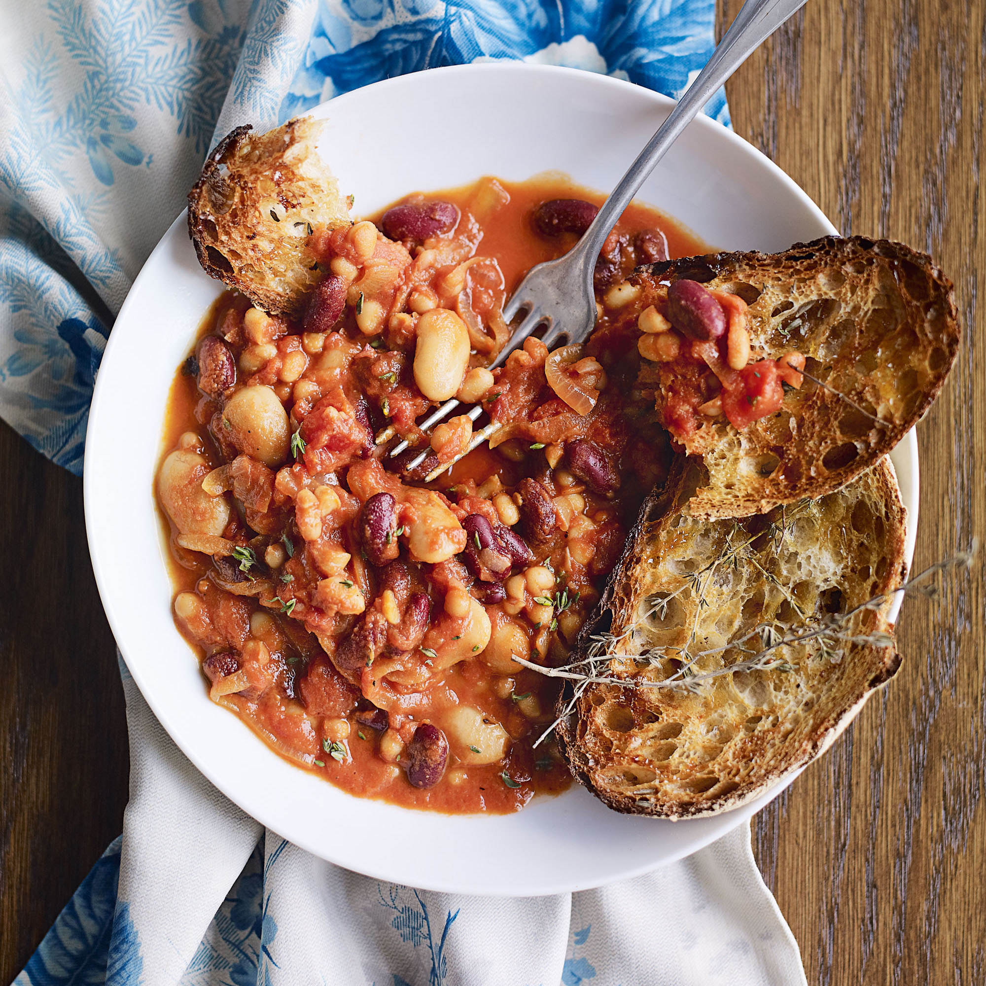 Maple Baked Beans with Maple and Thyme Toast Maple Baked Beans with Maple and Thyme Toast recipe-recipe ideas-new recipes-woman and home
