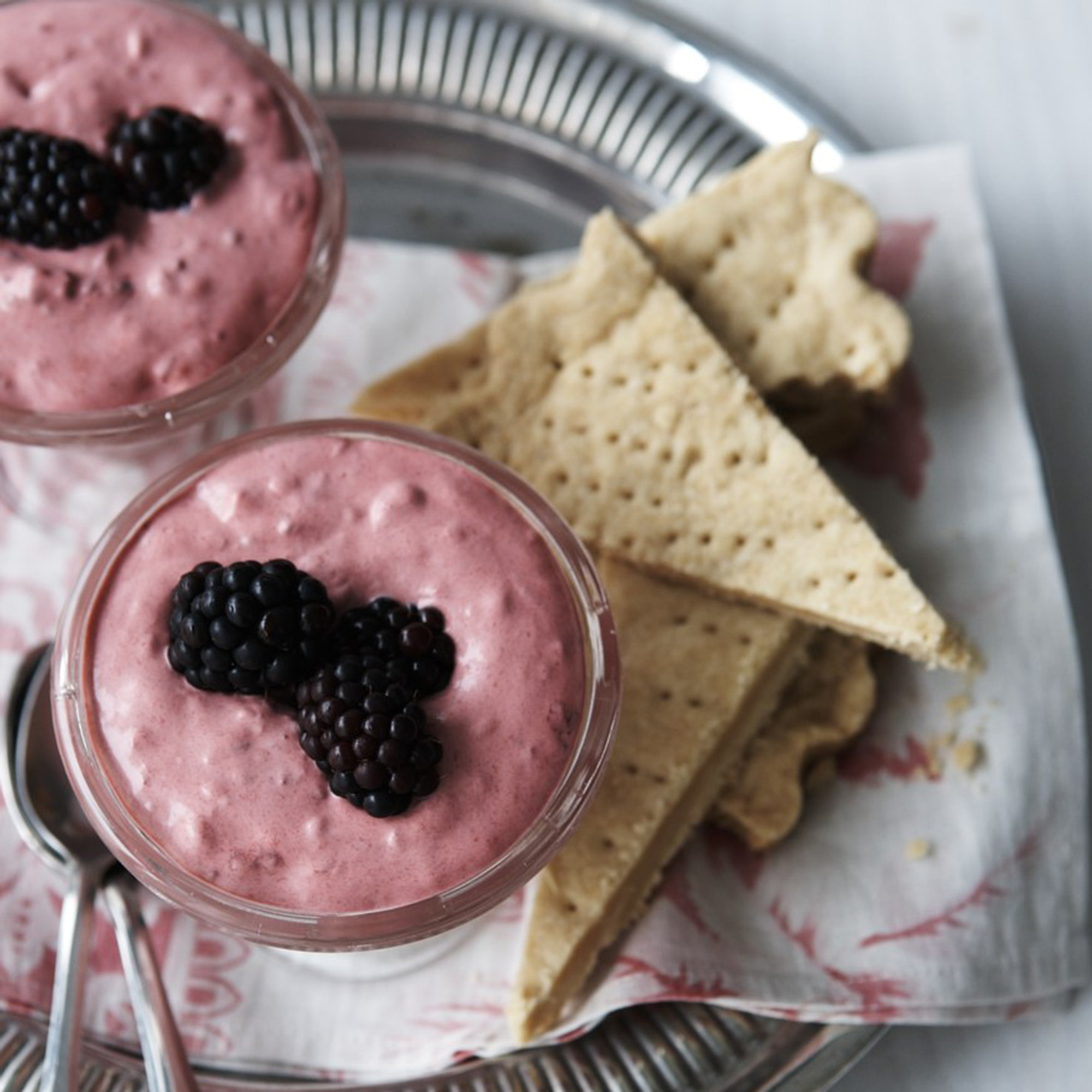 Blackberry fool with homemade shortbread recipe