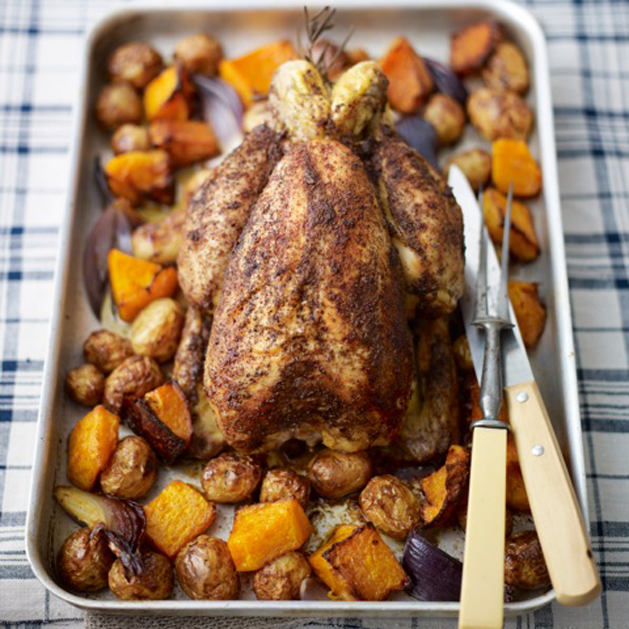 Middle Eastern roast chicken with sumac, lemon and rosemary recipe Middle Eastern roast chicken with sumac, lemon and rosemary recipe