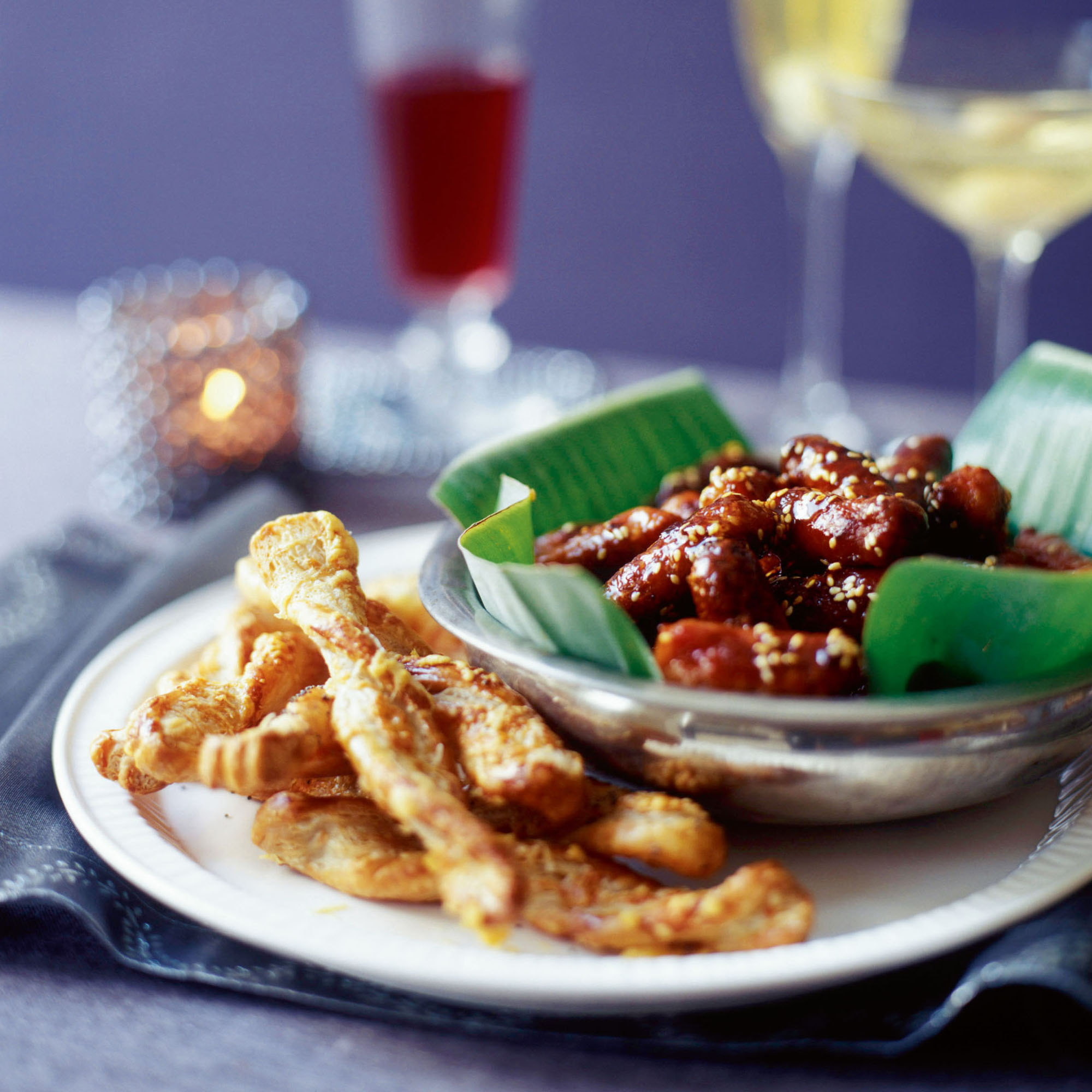 Cheese straws and maple, sesame and mustard sausages recipe Cheese straws and maple, sesame and mustard sausages recipe