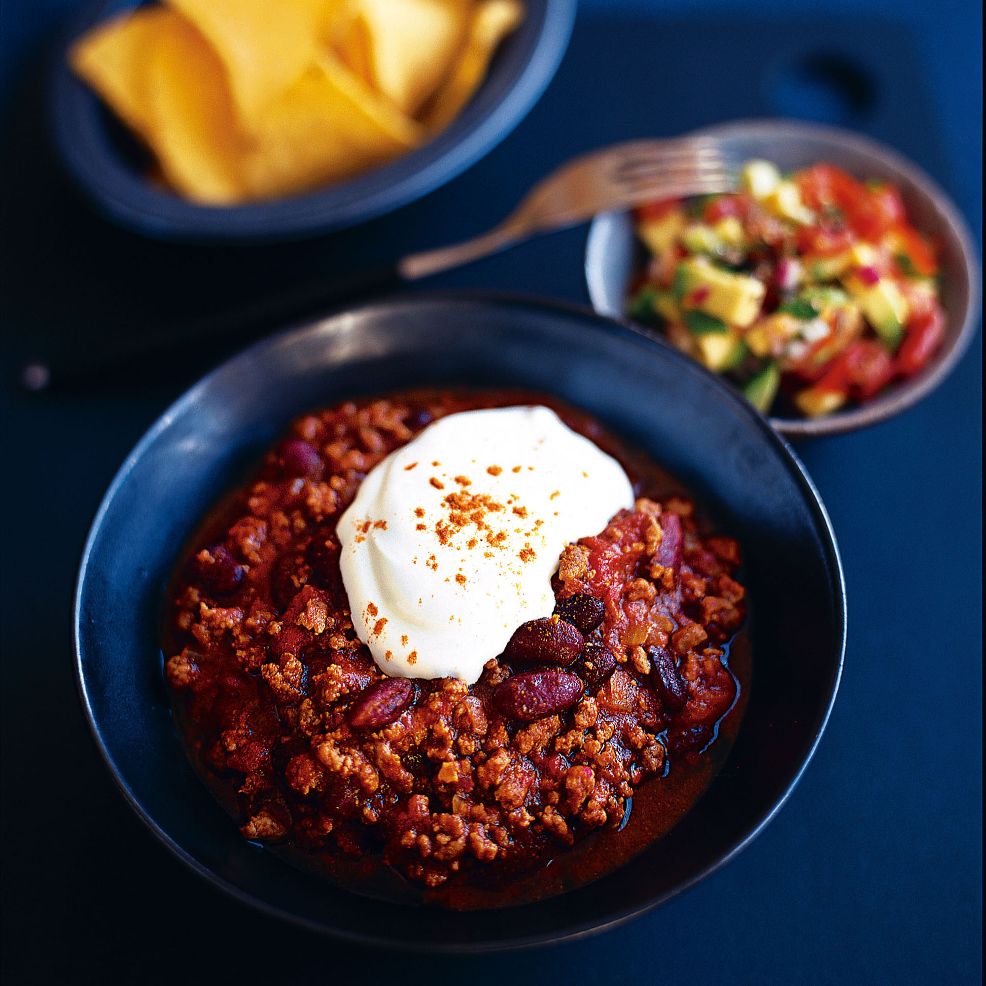 Chilli with avocado salsa recipe