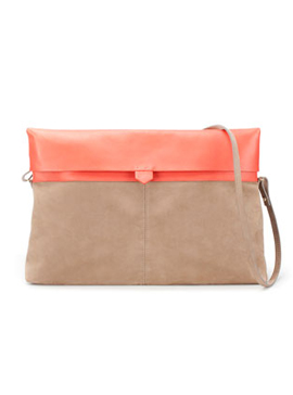 Zara Leather Clutch With Foldover Flap Zara Leather Clutch With Foldover Flap
