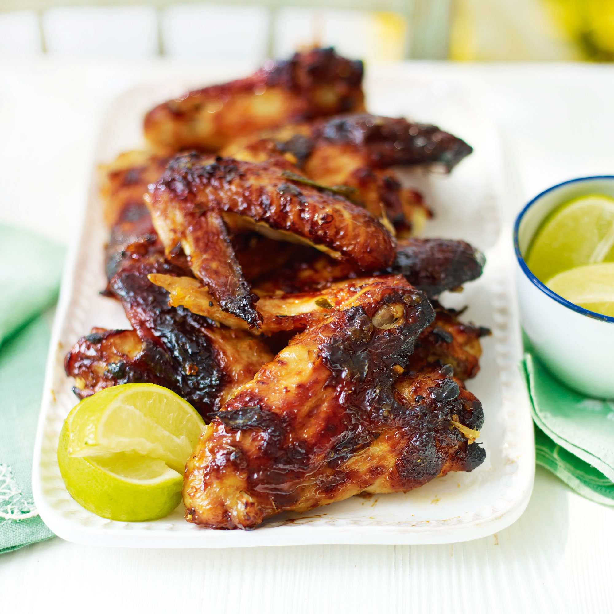 Sticky chicken wings with lemongrass and lime leaf recipe Sticky chicken wings with lemongrass and lime leaf recipe