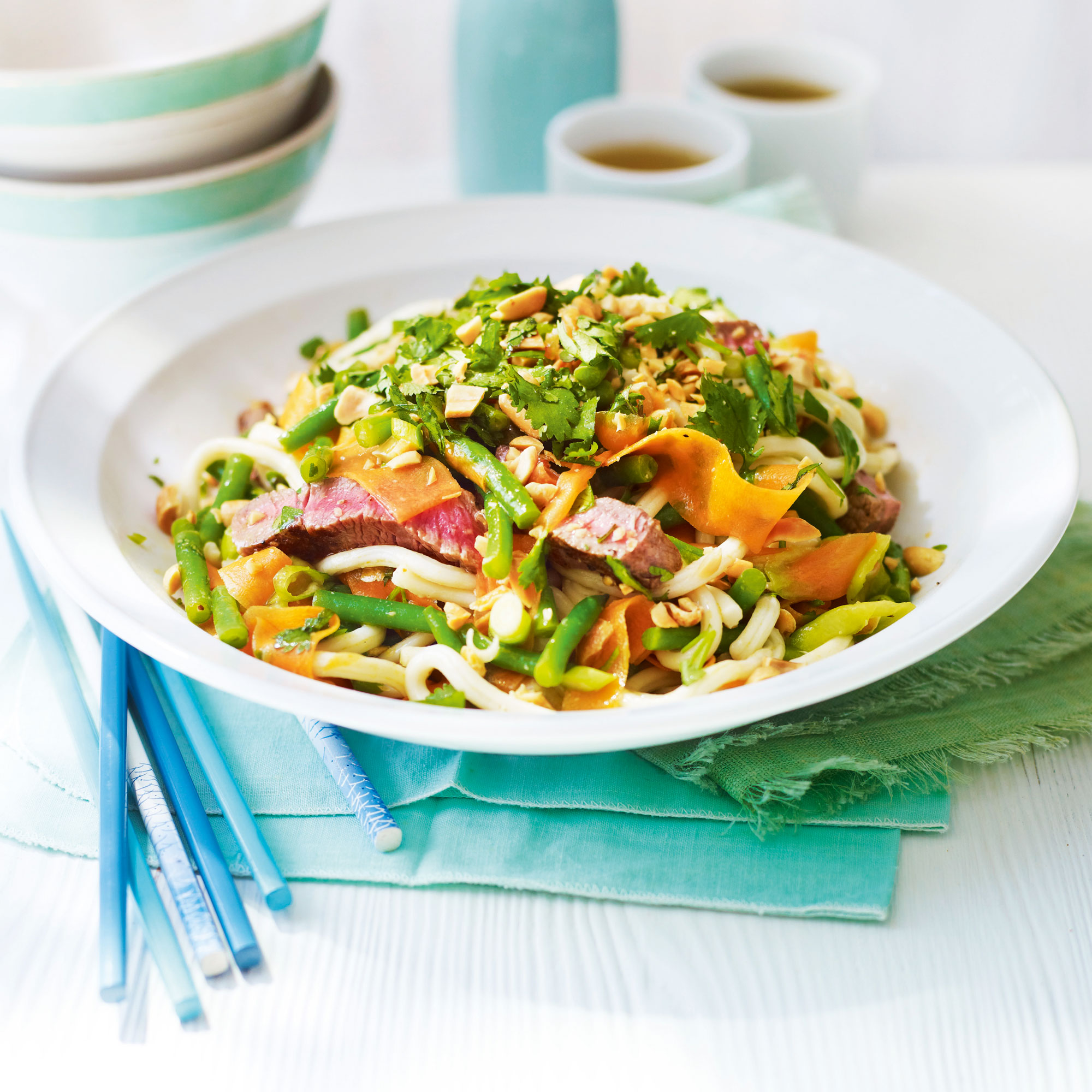 Thai beef salad with green bean noodles recipe