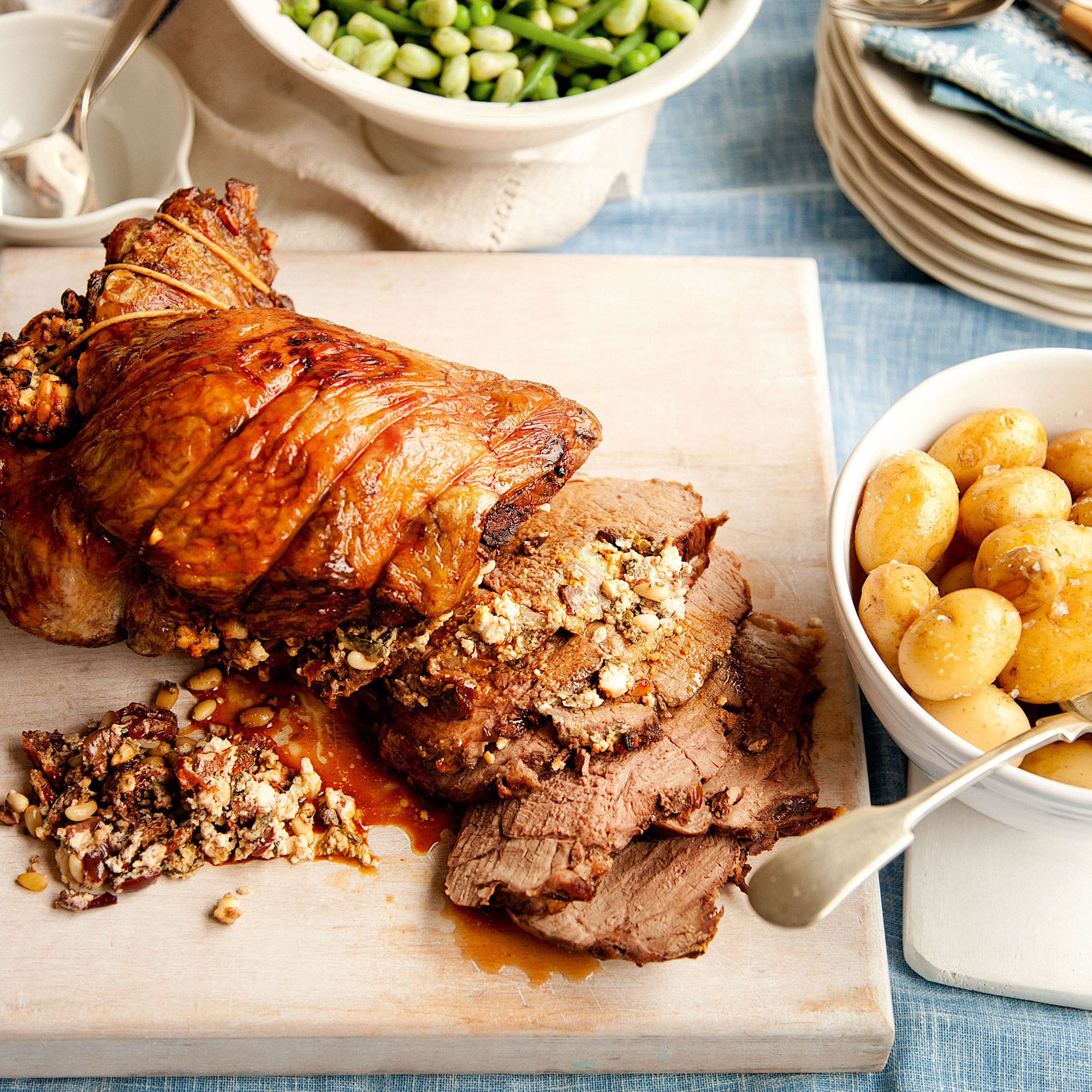 Mediterranean lamb with feta stuffing recipe