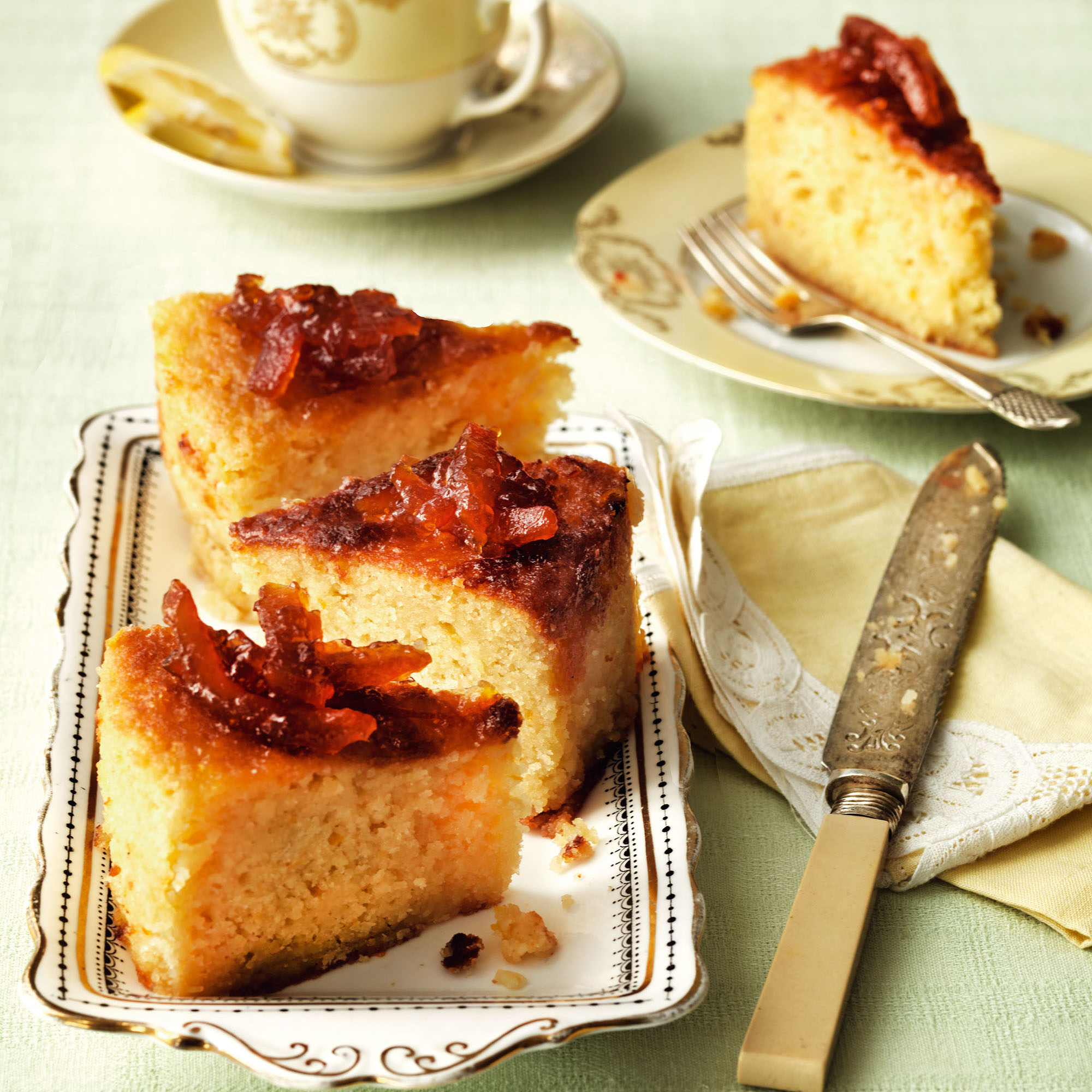 Sticky orange and almond cake with marmalade glaze recipe Sticky orange and almond cake with marmalade glaze recipe