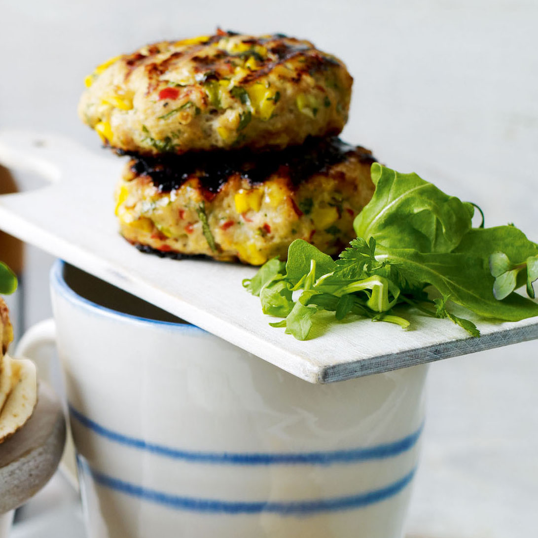 Spicy Sweetcorn and Turkey Burgers Spicy sweetcorn and turkey burgers recipe-Turkey recipes-recipe ideas-new recipes-woman and home