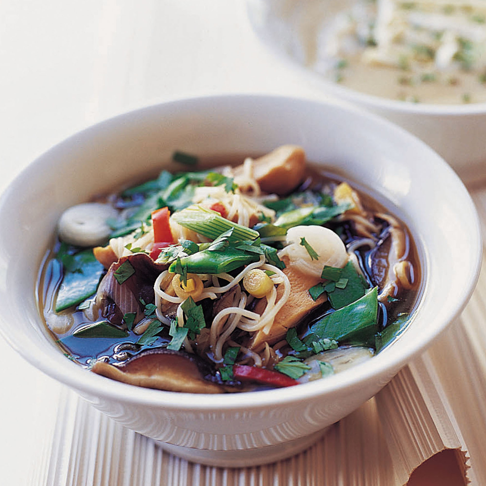Chicken and Shiitake Mushroom Noodle Soup Chicken and shiitake mushroom noodle soup recipe-soup recipes-woman and home-new recipes