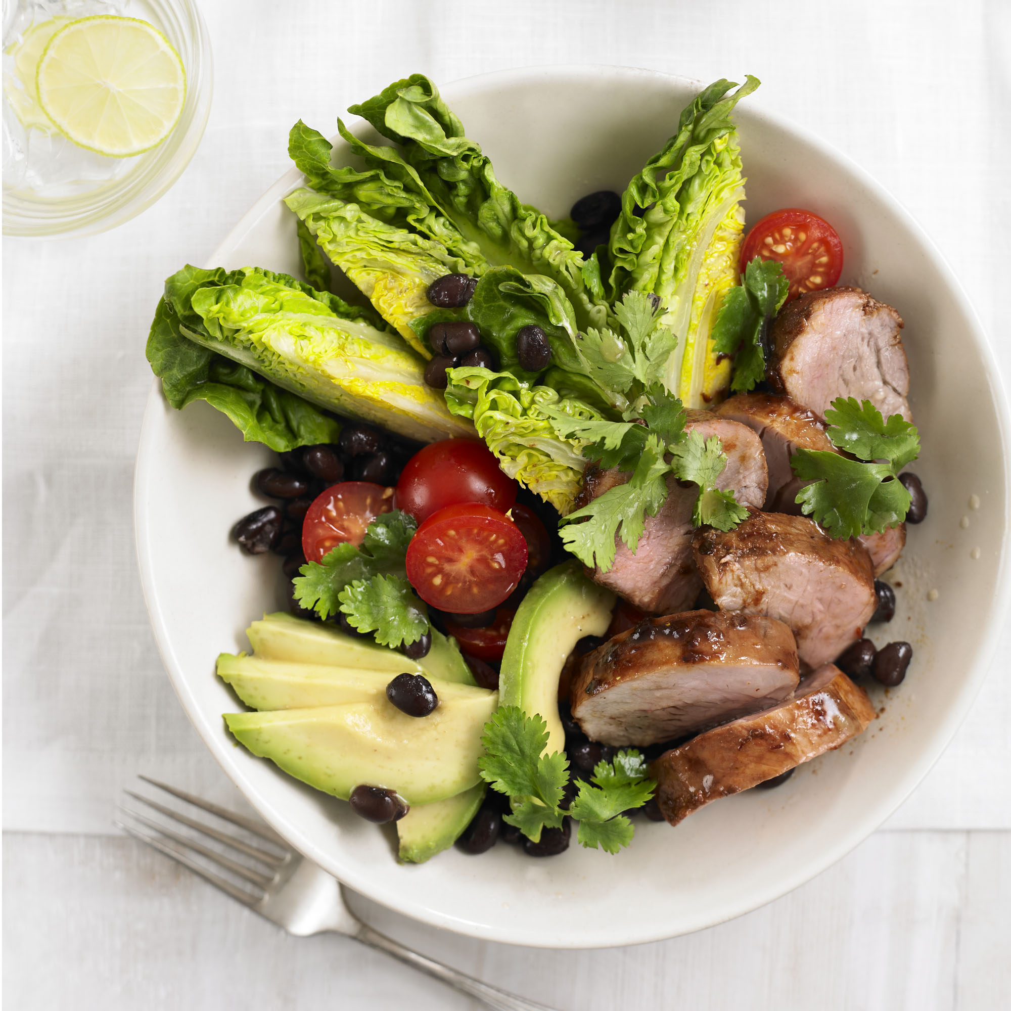 Smokey pork tenderloin salad with Tabasco lime dressing recipe