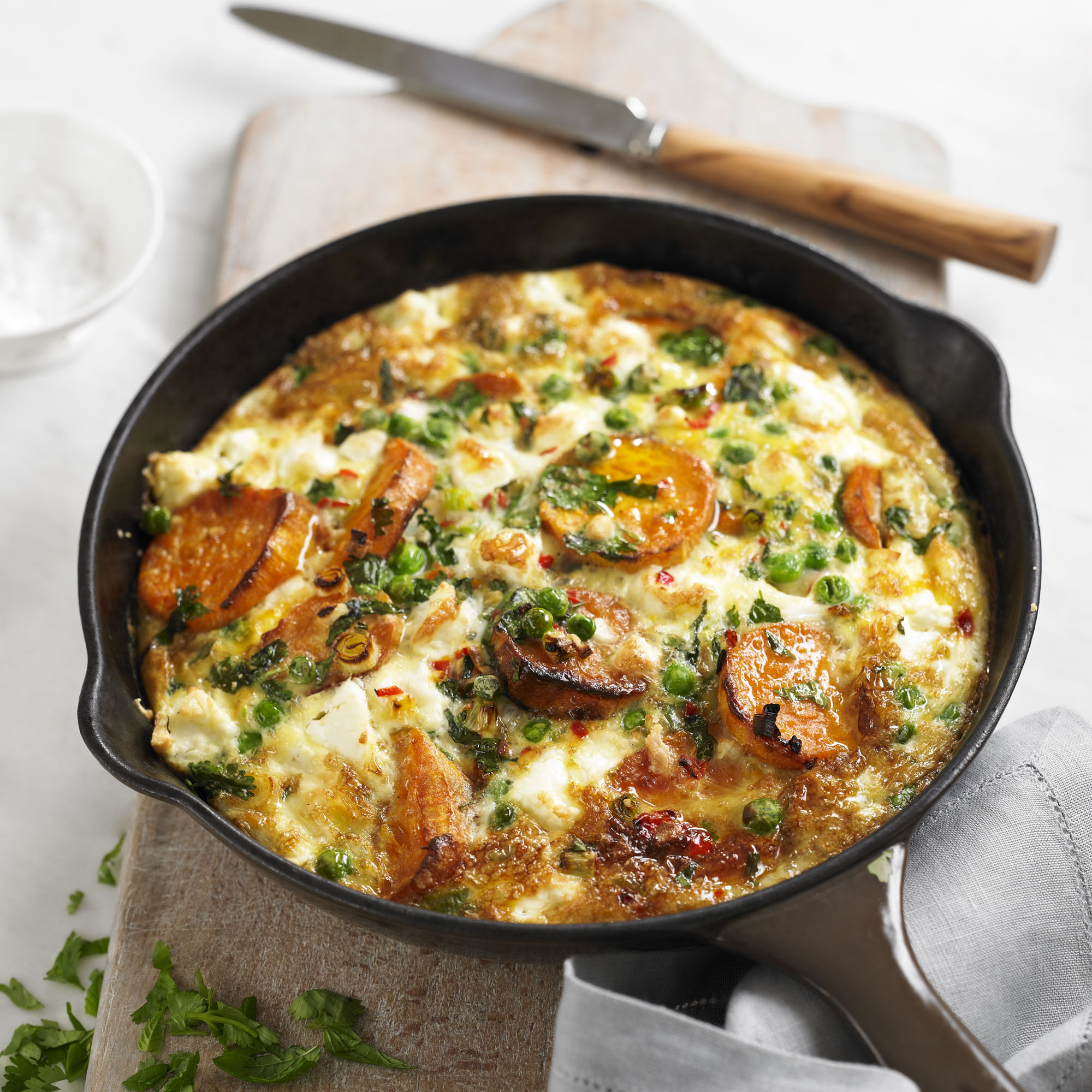 Sweet potato & spring onion frittata recipe