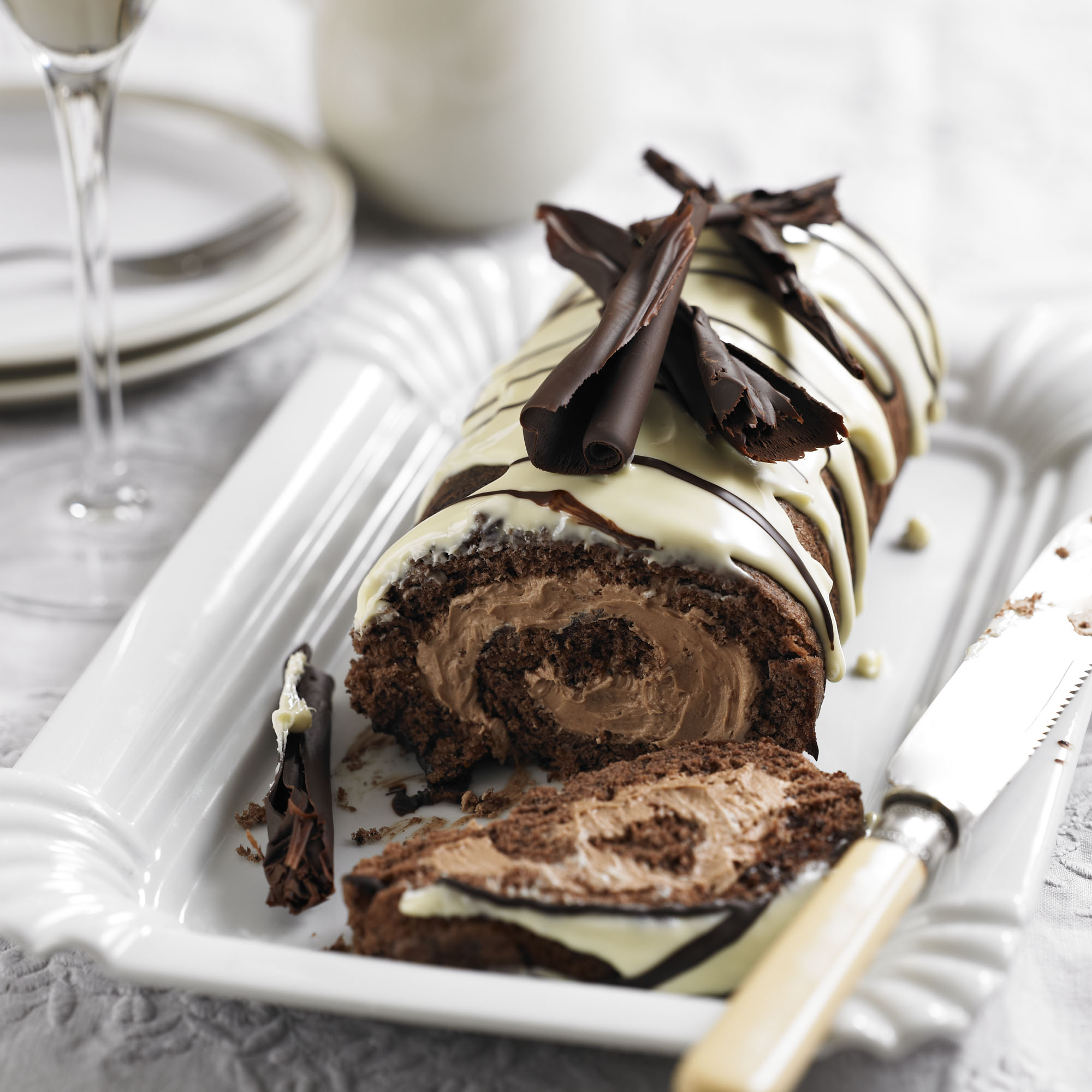 Triple chocolate swiss roll recipe