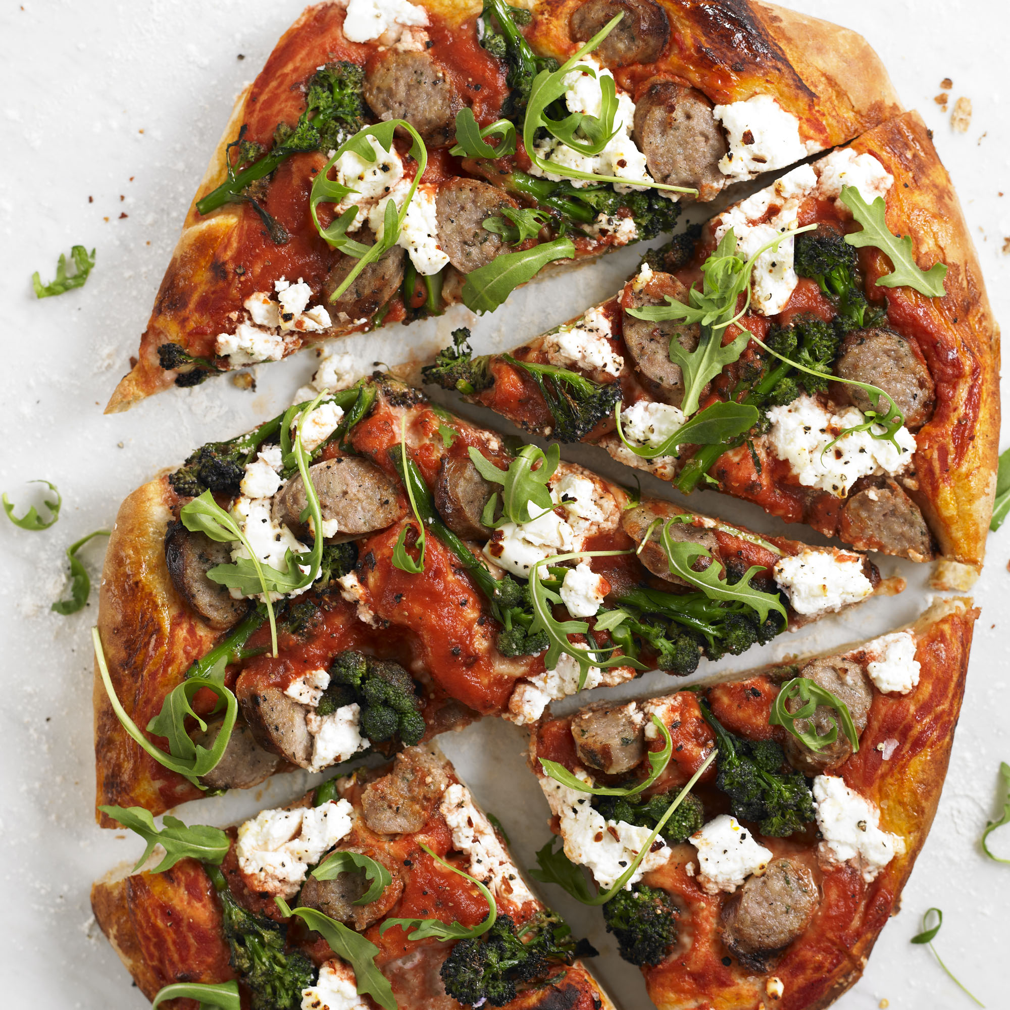 Spicy sausage, broccoli and ricotta pizza recipe Spicy sausage, broccoli and ricotta pizza recipe