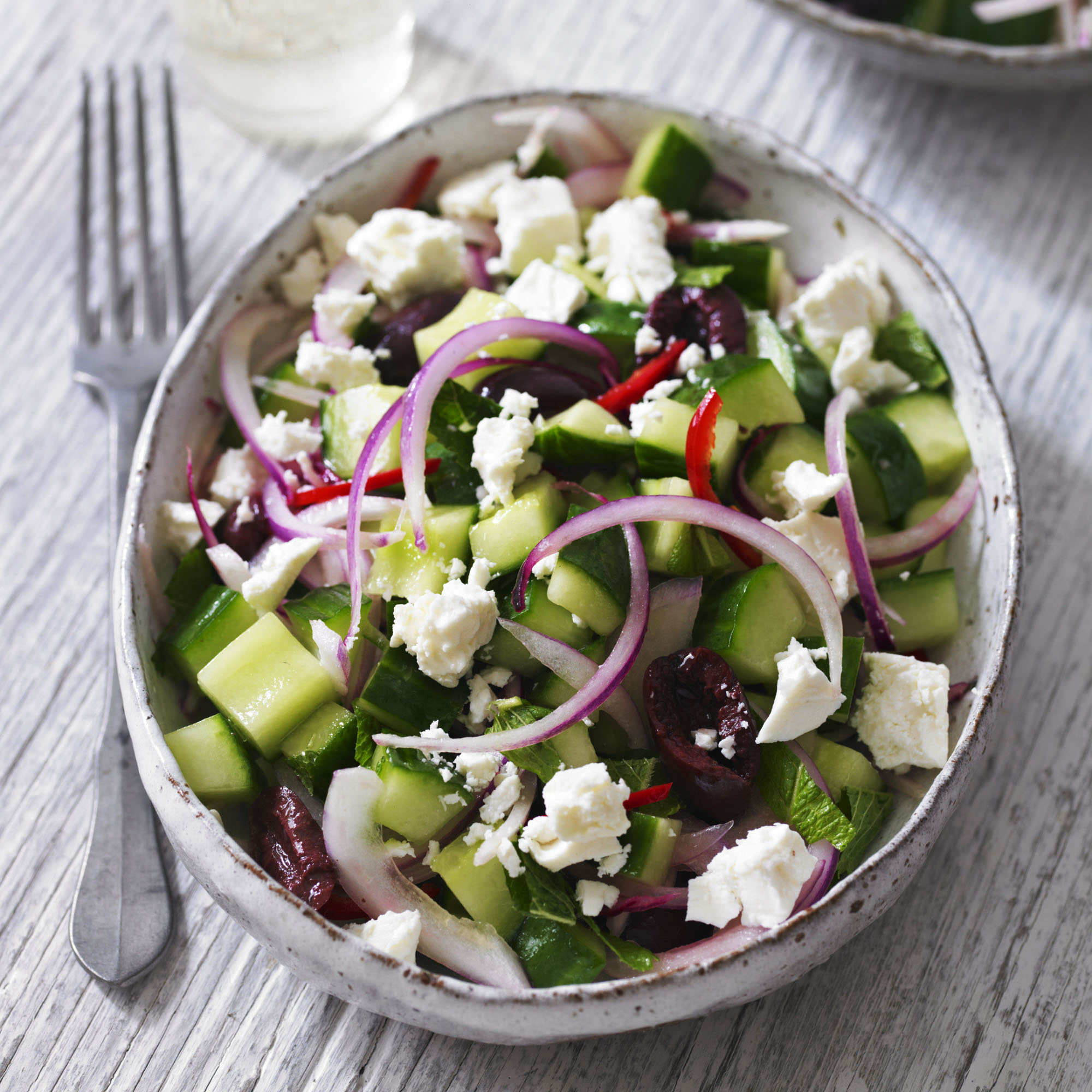 Cucumber Salad with Feta, Black Olives and Mint Cucumber Salad with Feta, Black Olives and Mint