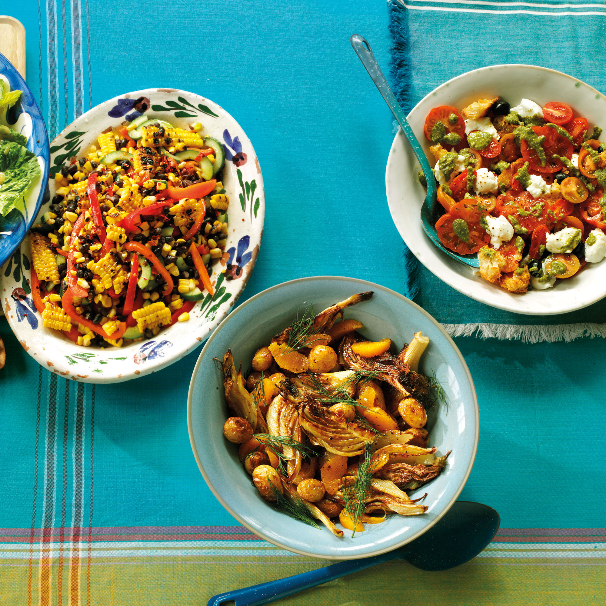Sweetcorn, Black Bean, Cucumber and Sweet Pepper Salad Tomato-Pesto-avocado-Salad-summer salads-woman and home