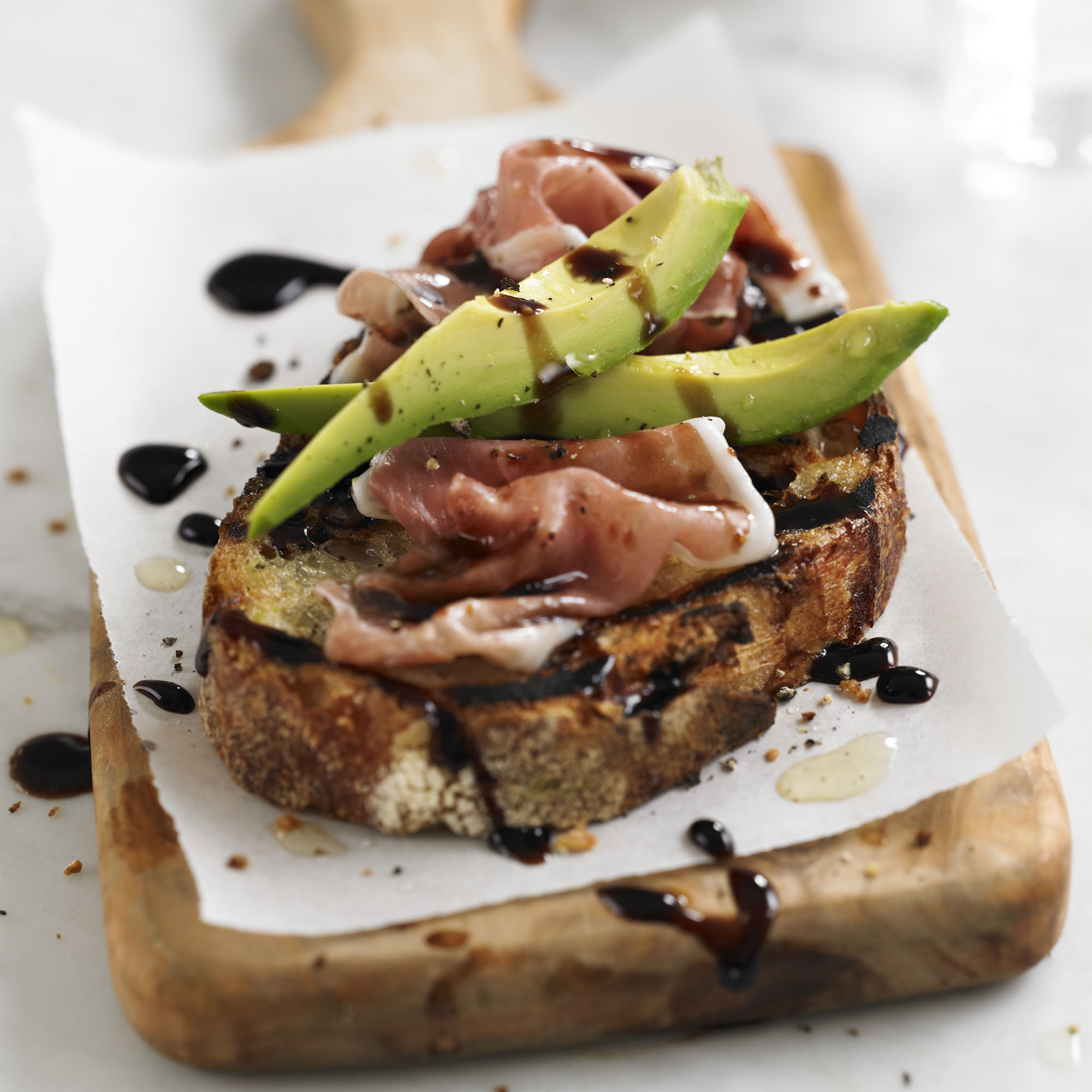 Avocado & prosciutto balsamic toasties recipe Avocado & prosciutto balsamic toasties recipe