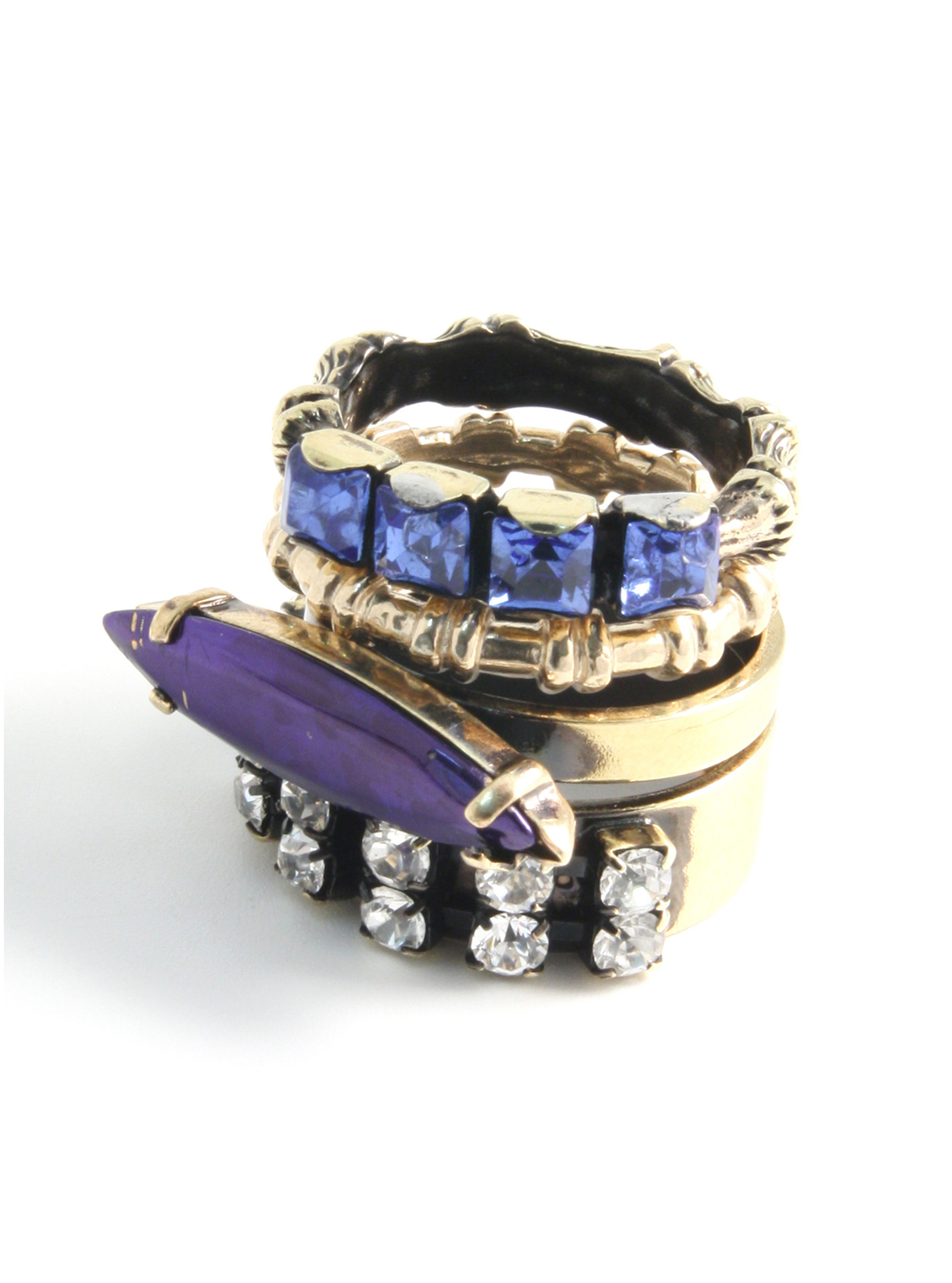 Iosselliani at Liberty Swarovski Stacking Rings