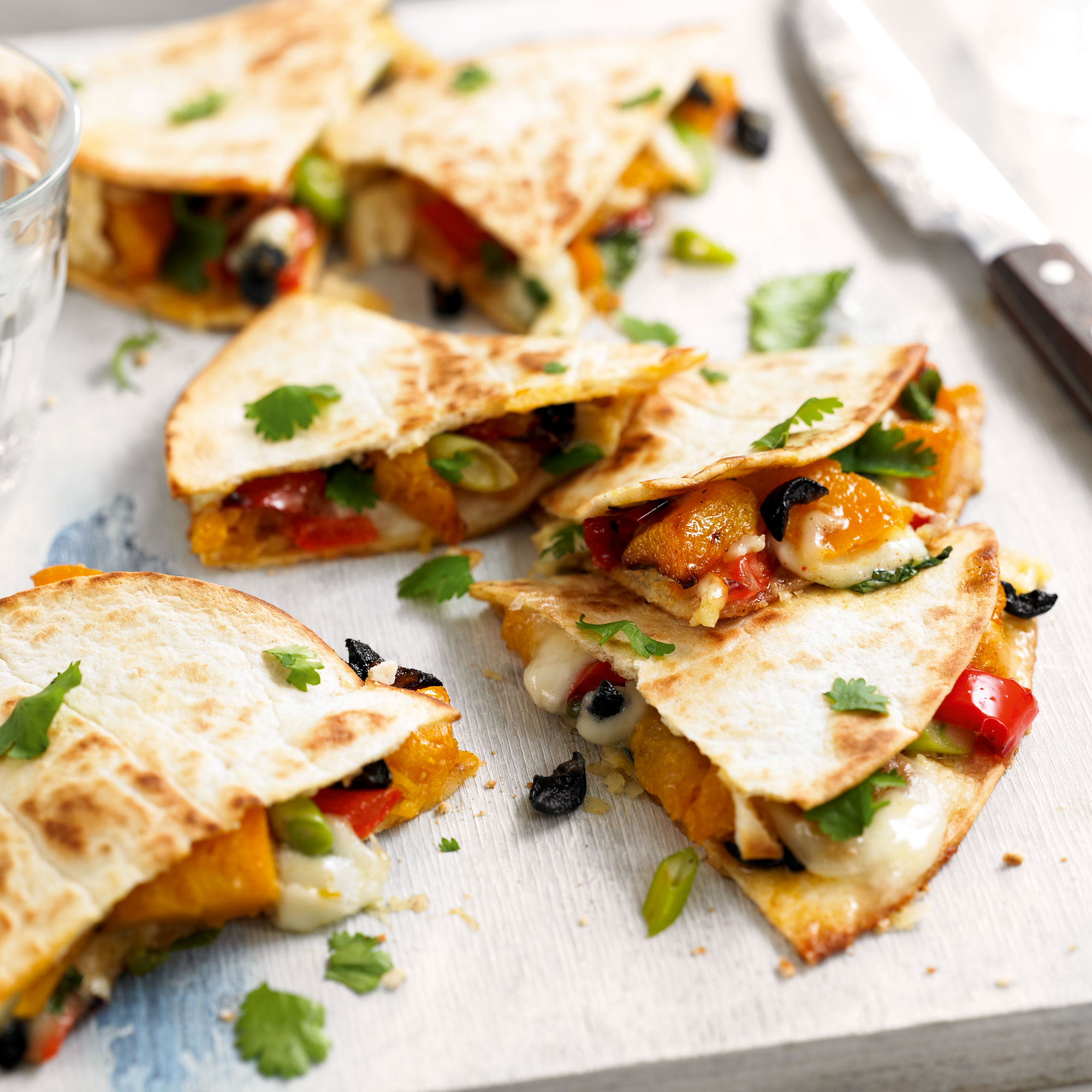 Chilli and butternut squash quesadillas Chilli and butternut squash quesadillas