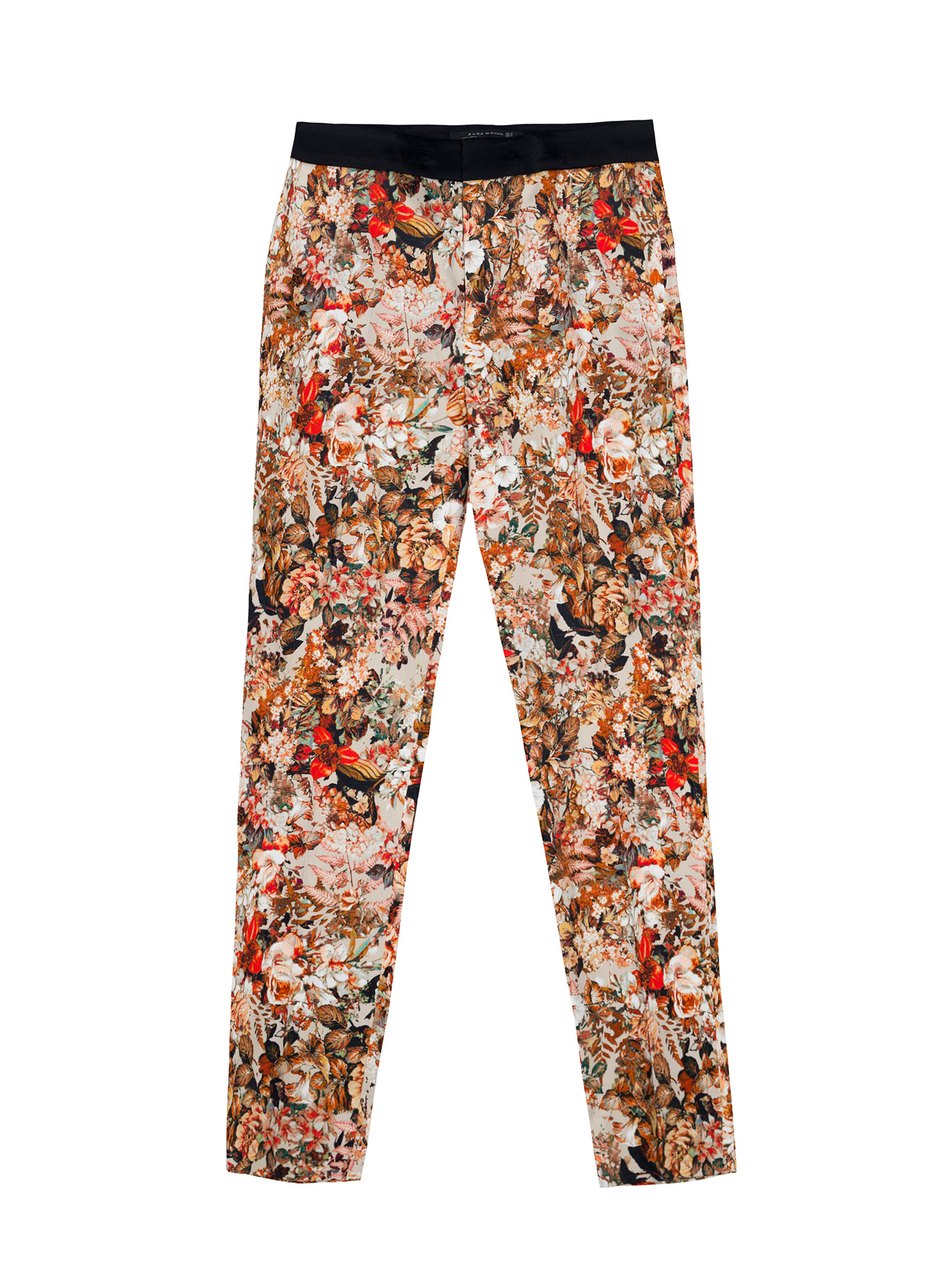 Zara Printed Trousers with Contrasting Waist
