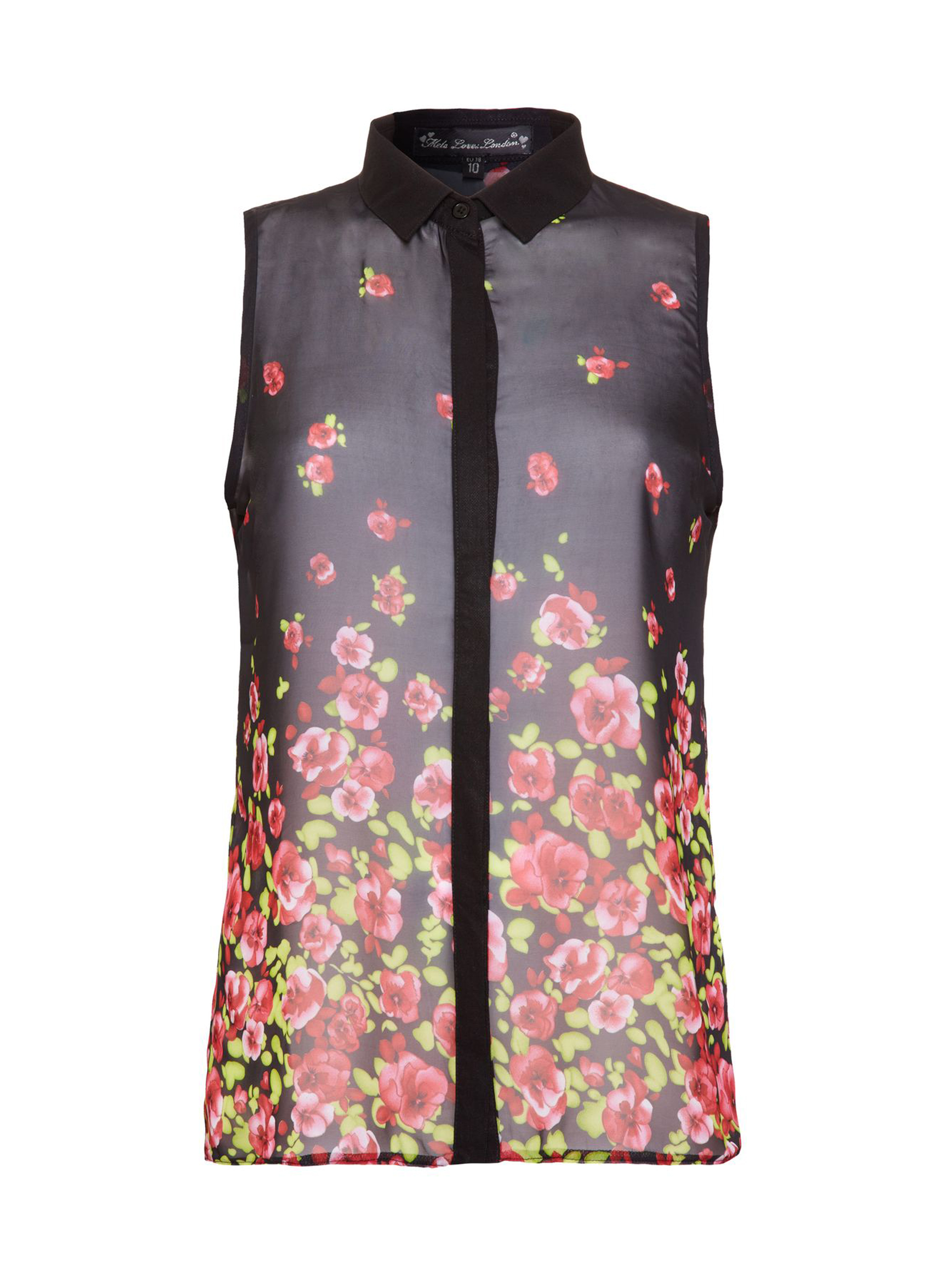 Mela Loves London Sheer Floral Blouse