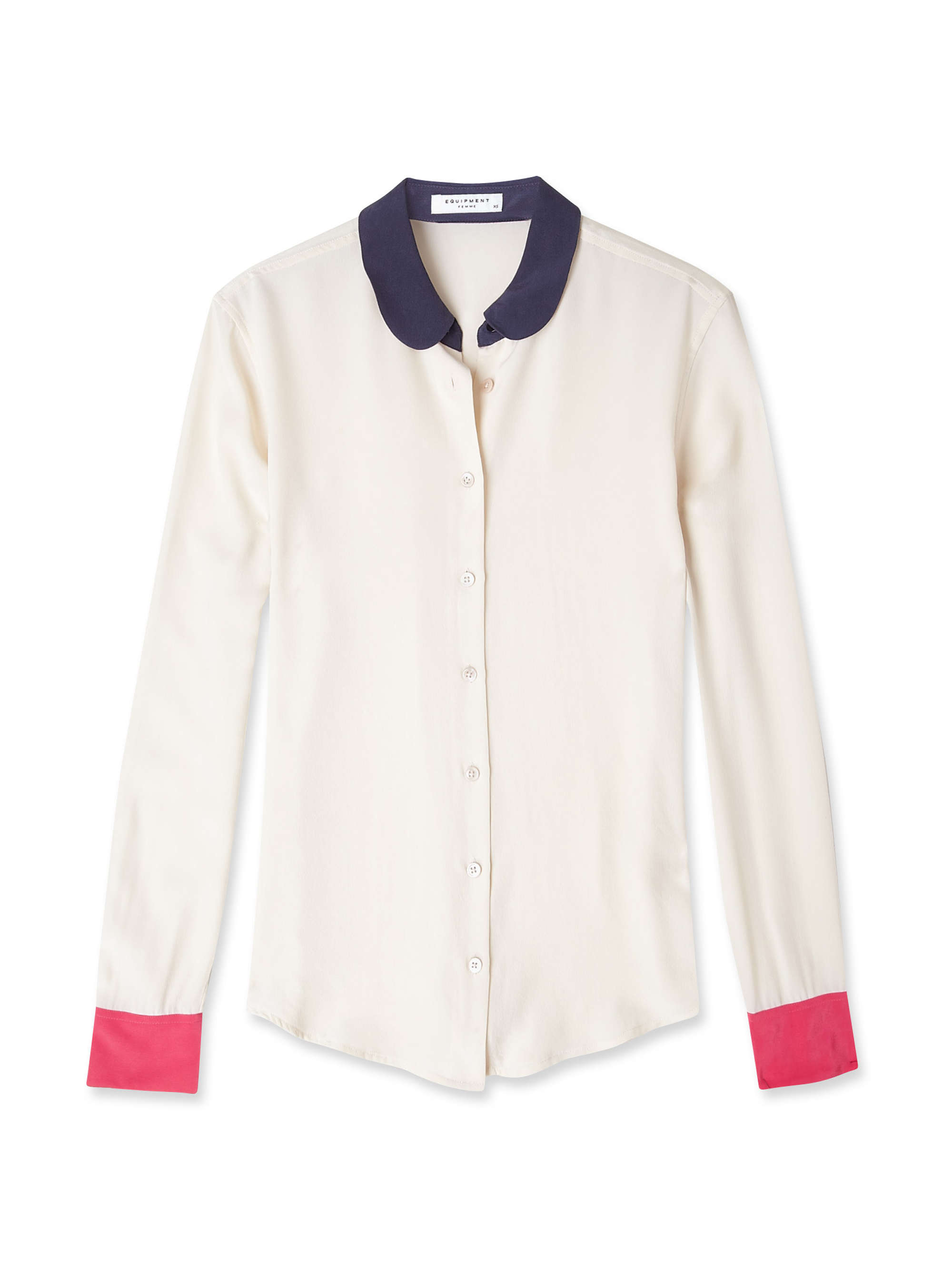 Equipment Fawn Sophie Colour Block Silk Shirt