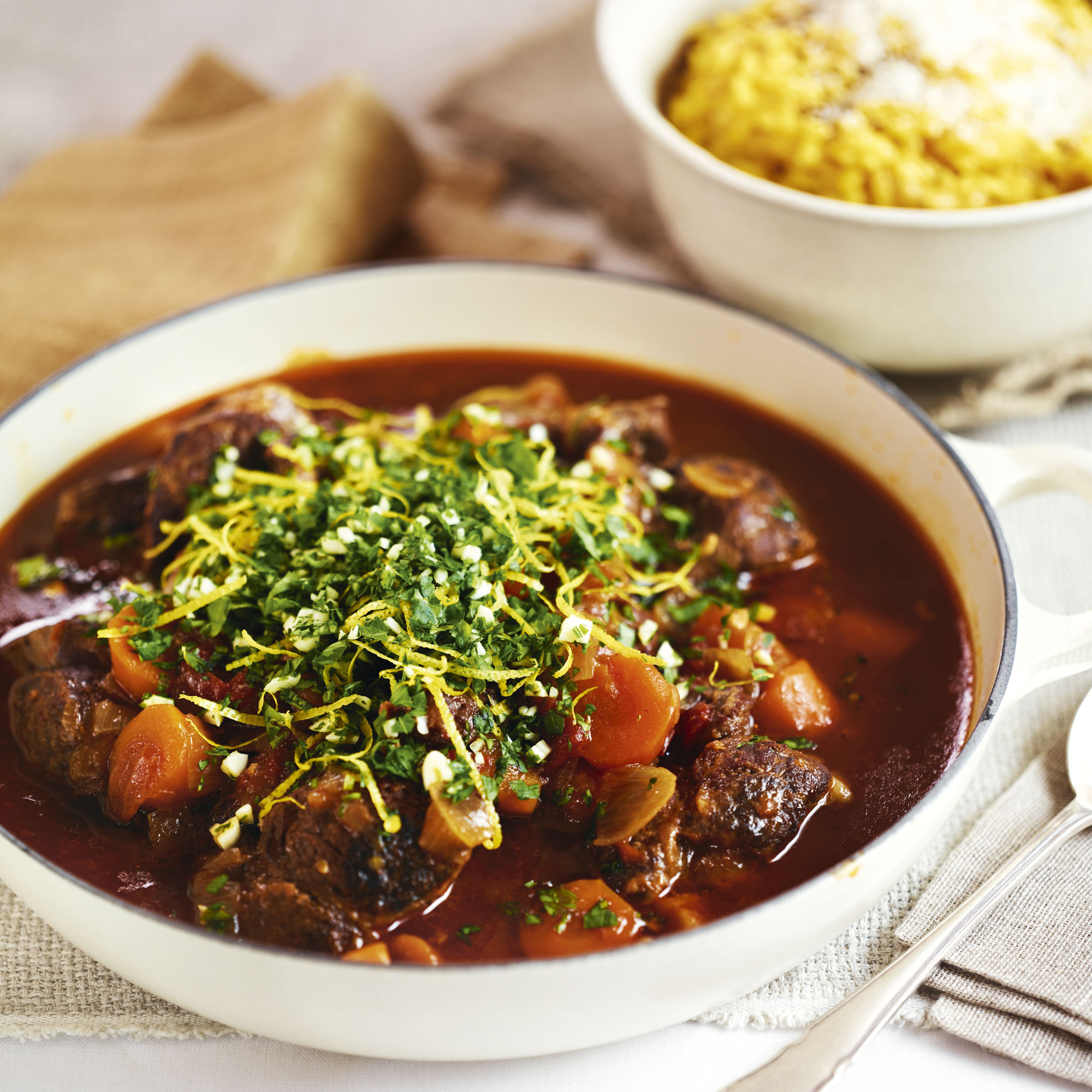 Beef Shin Osso Bucco with Risotto Milanese Beef Shin-Osso Bucco-risotto-food-milanese-woman and home