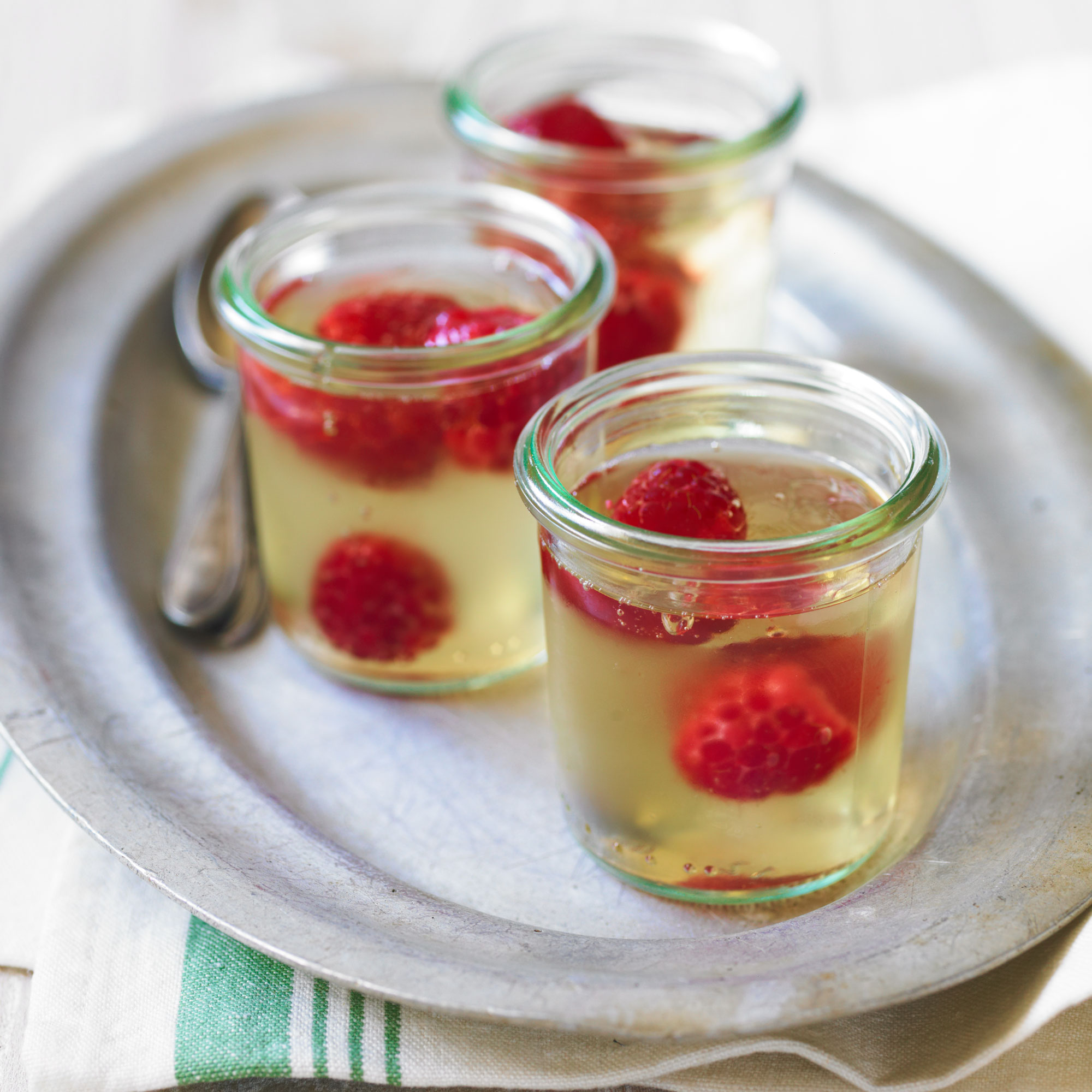 Elderflower Jellies with Fresh Raspberries Elderflower Jellies with Fresh Raspberries