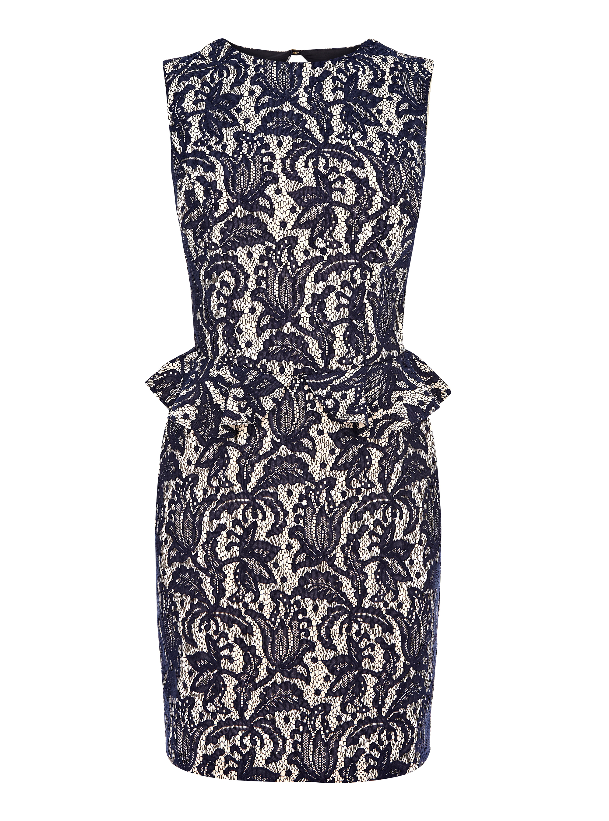 Oasis Bonded Lace Peplum Dress