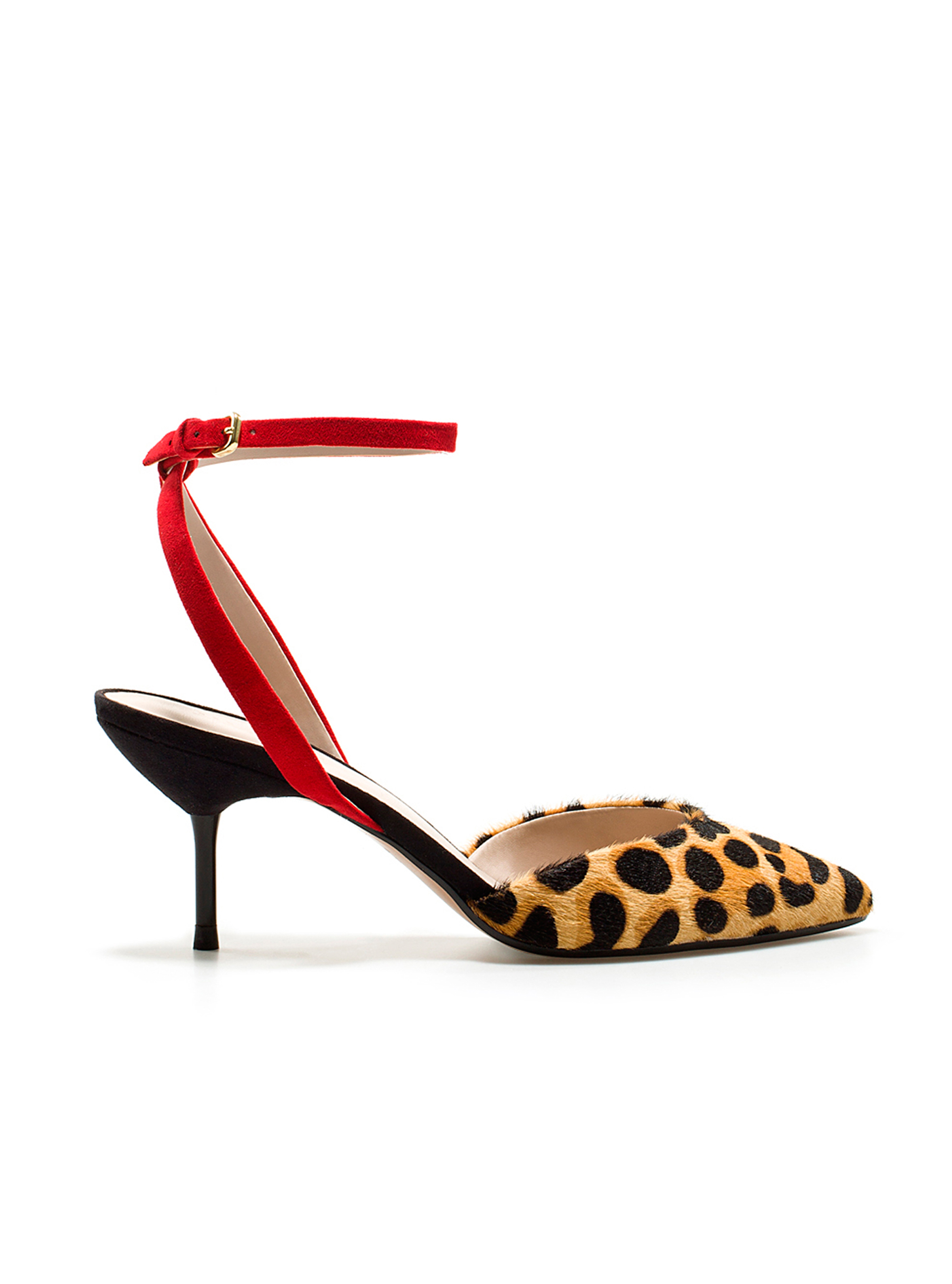 Zara Printed Medium Heel Shoe