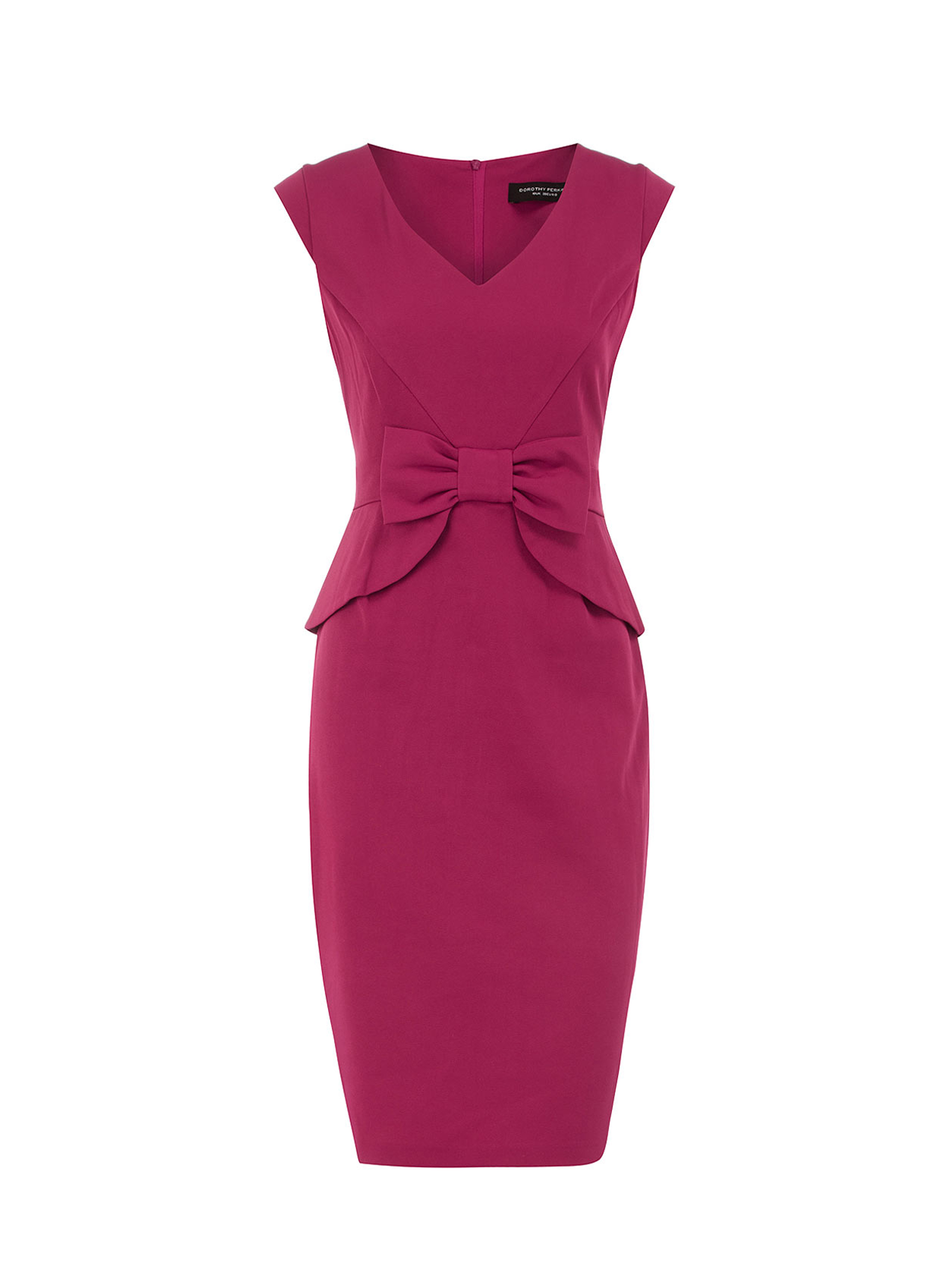 Dorothy Perkins Raspberry Peplum Bow Dress Dorothy Perkins Raspberry Peplum Bow Dress