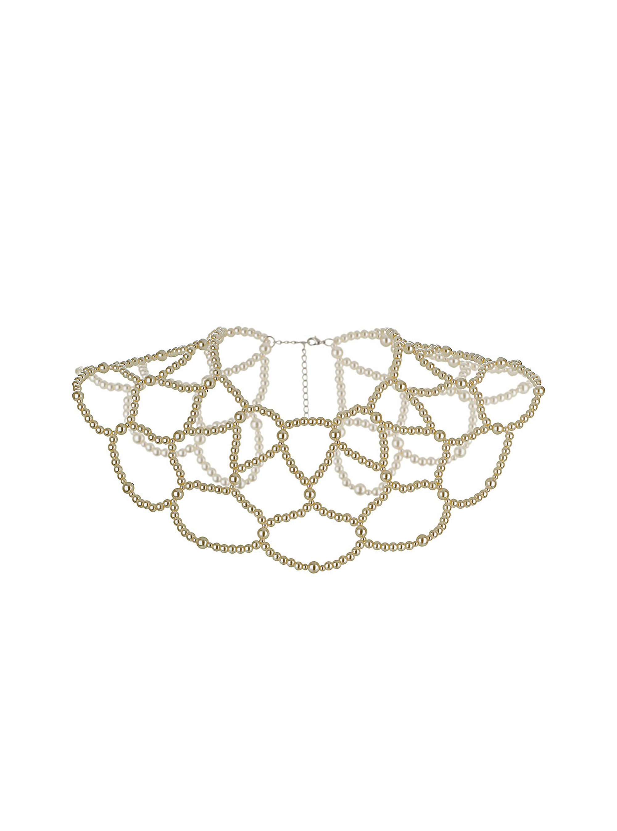 Freedom at Topshop Cream Pearl Drape Capelet