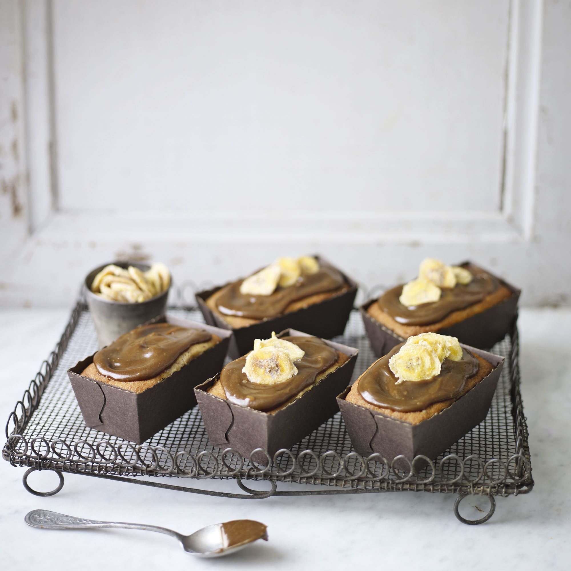 Toffee and banana mini loaf cakes