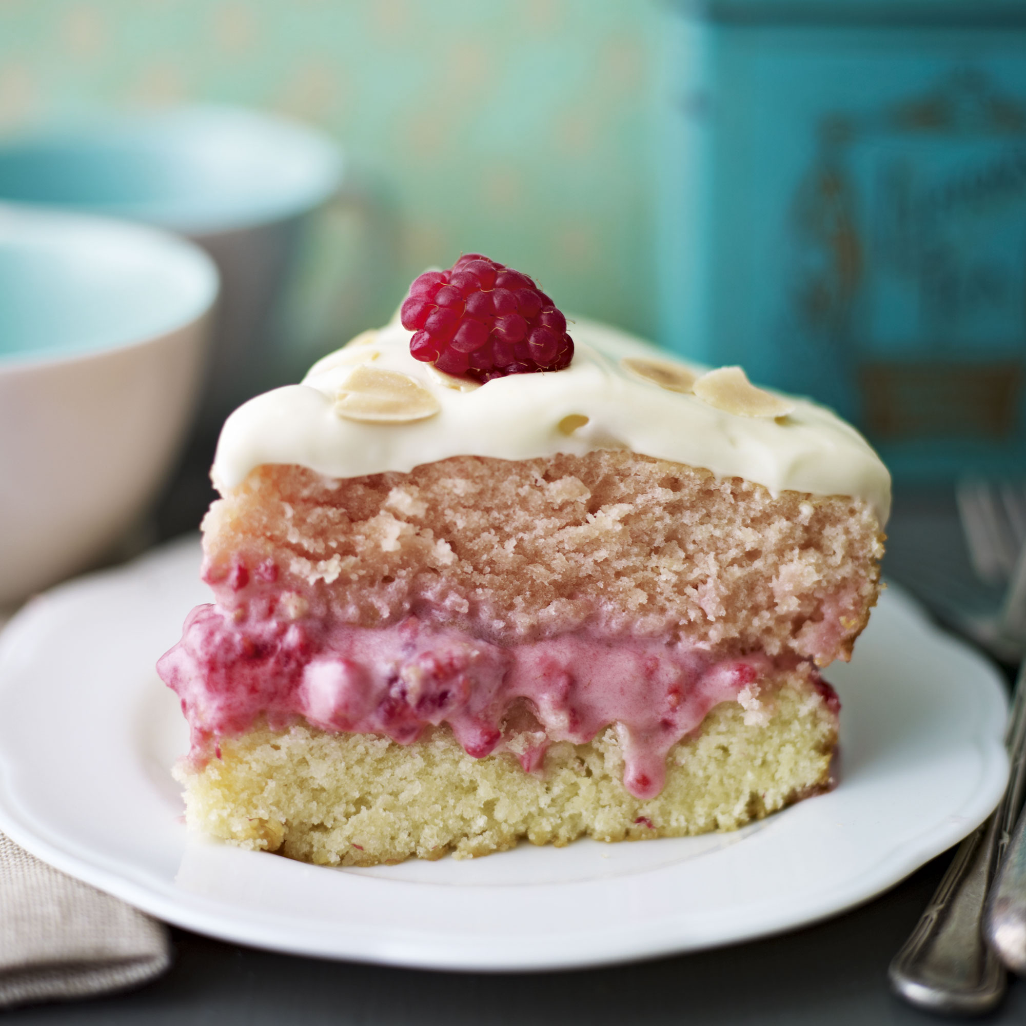 Raspberry and almond layer cake Raspberry and almond layer cake