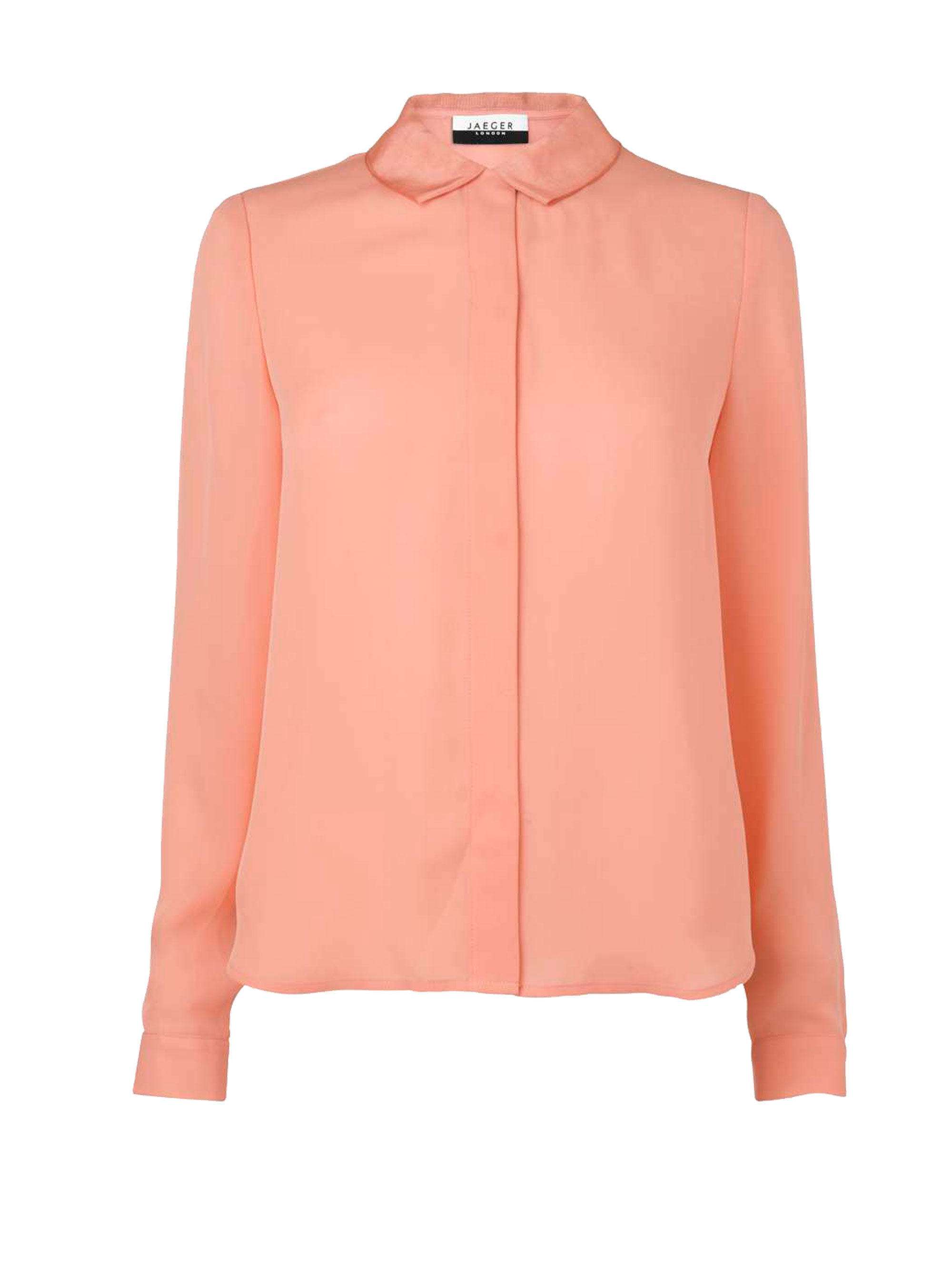 Jaeger Grosgrain Collar Silk Blouse