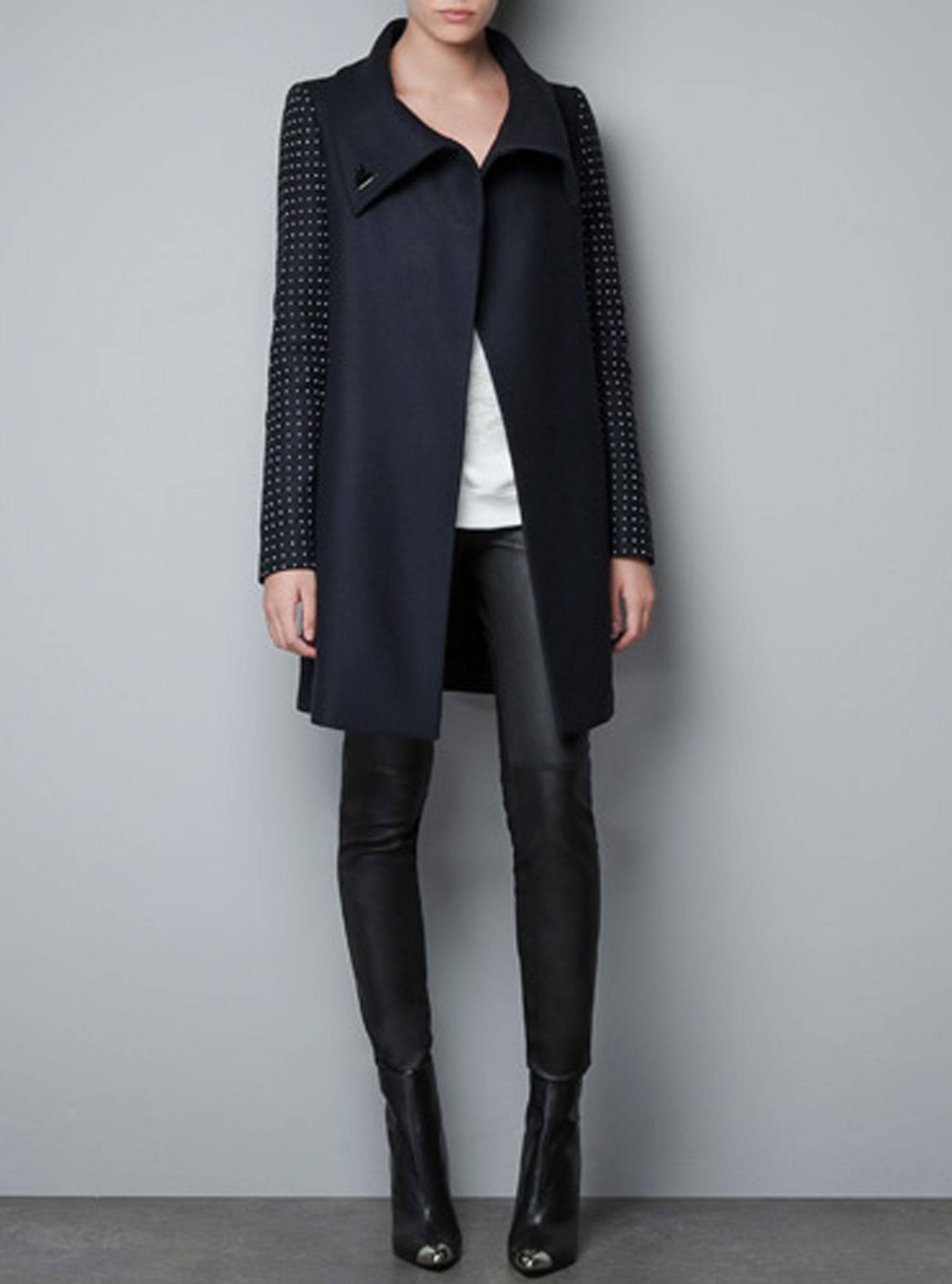 Zara Coat With Applique Sleeves
