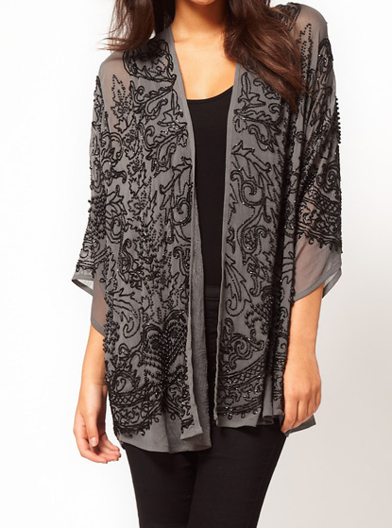 ASOS Kimono With Jet Beading