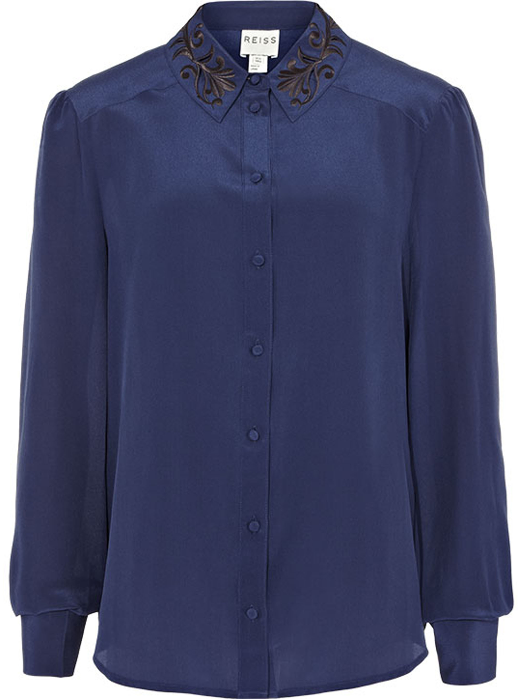 Reiss Embroidered Collar Shirt