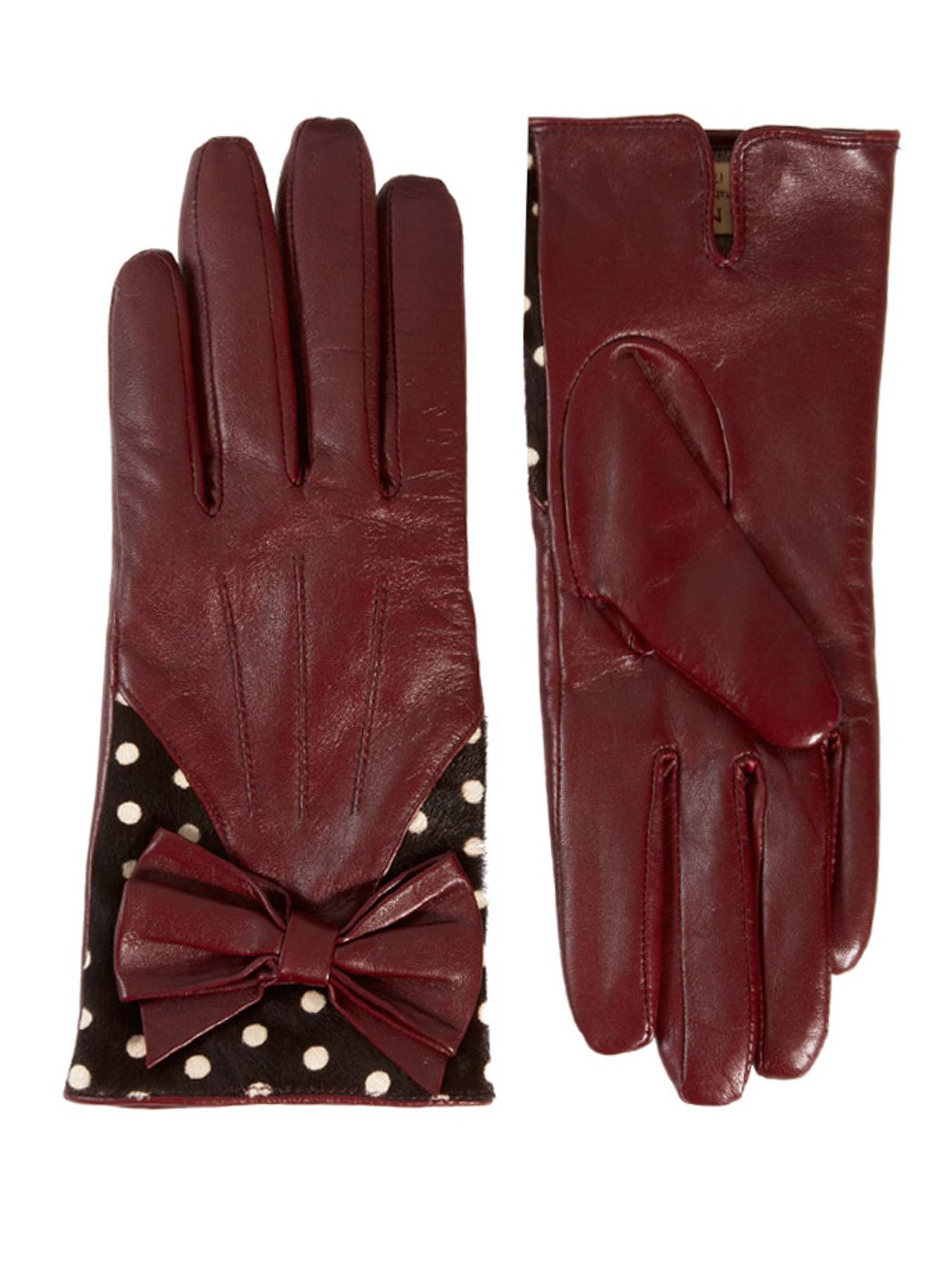 Dents Bow Detail Leather Gloves Dents Bow Detail Leather Gloves