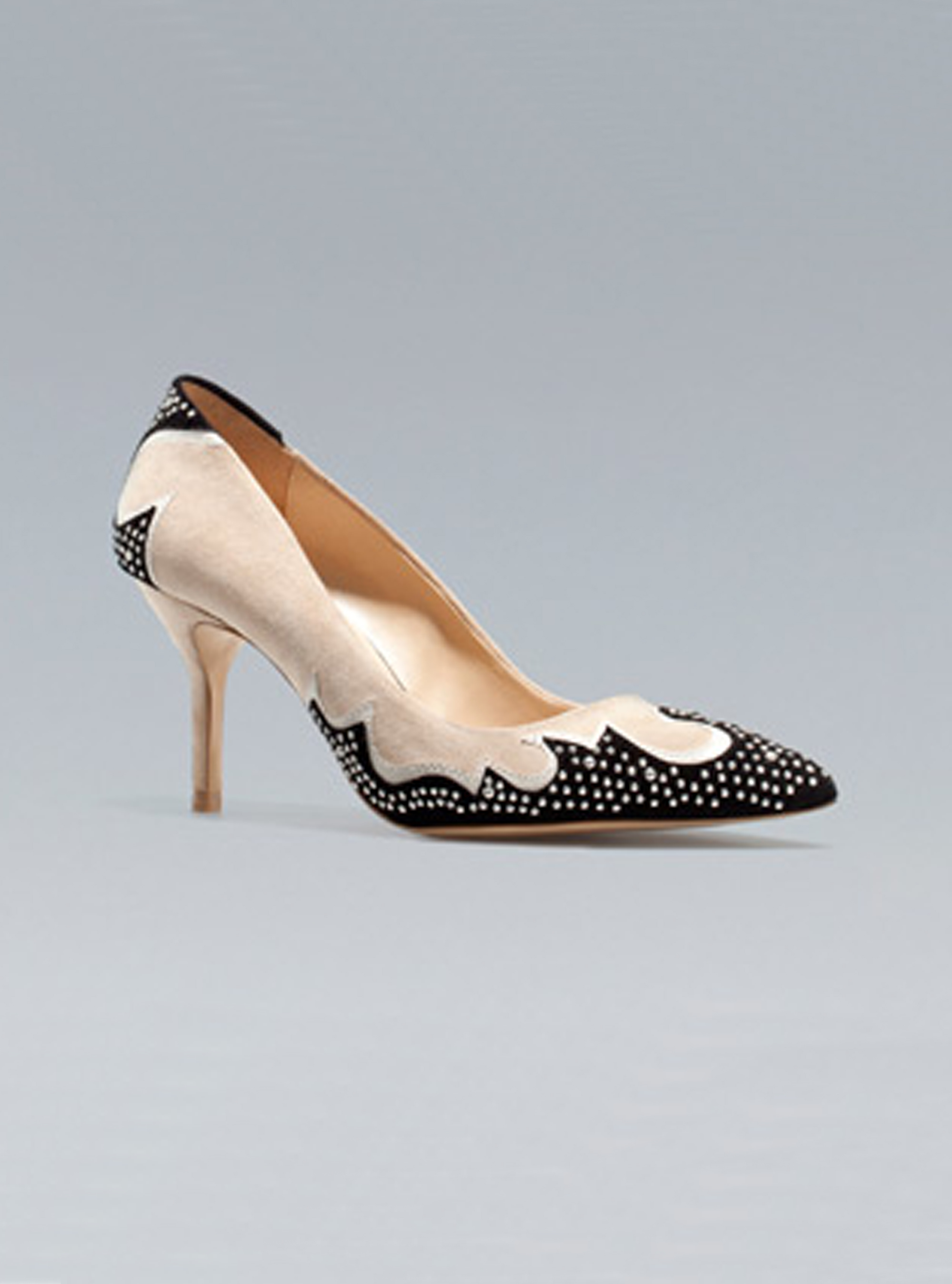 Zara Cowboy Heel Court Shoe 
