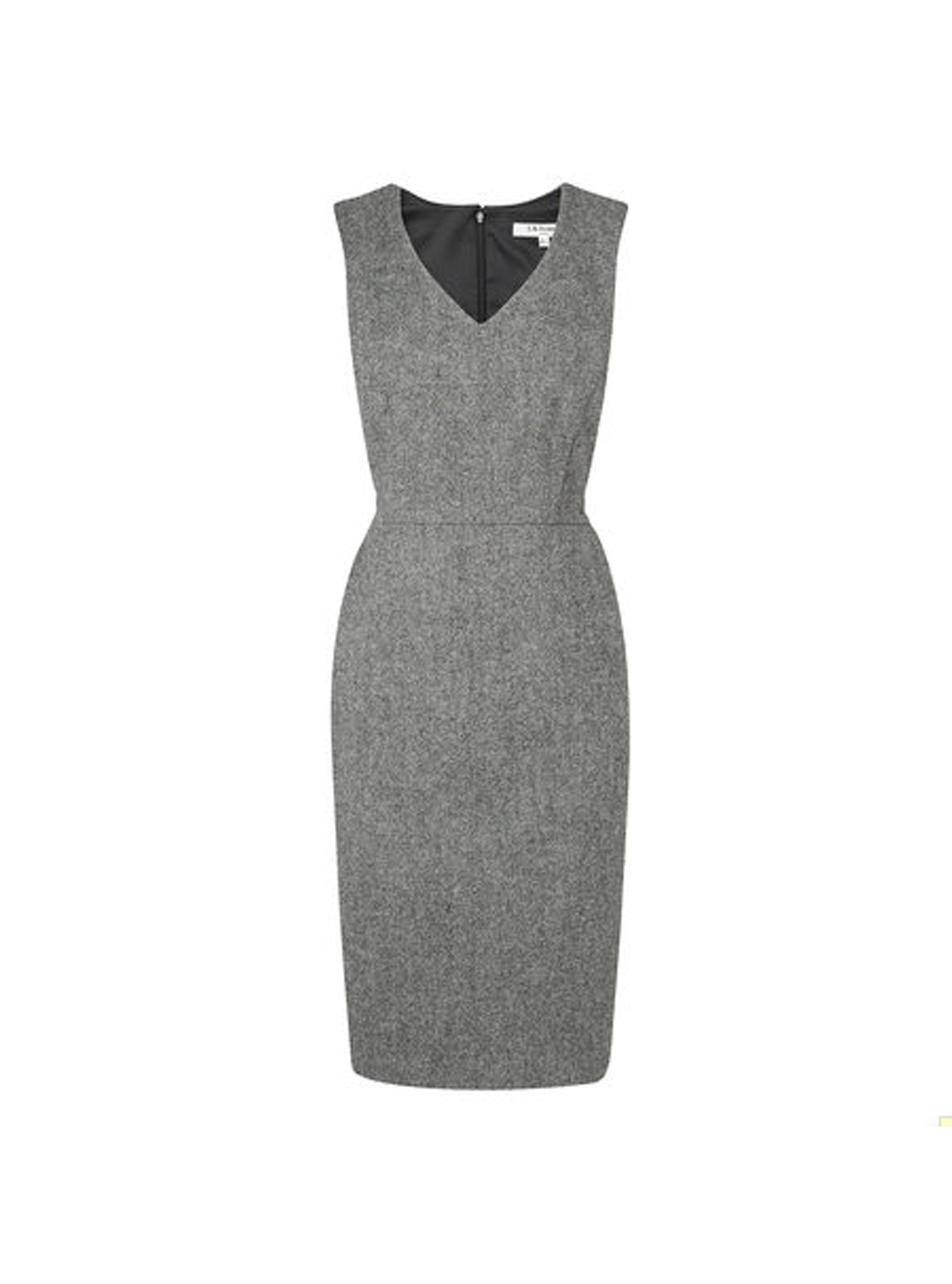 L.K. Bennett Silver Freida Wool V-Neck Dress L.K. Bennett Silver Freida Wool V-Neck Dress
