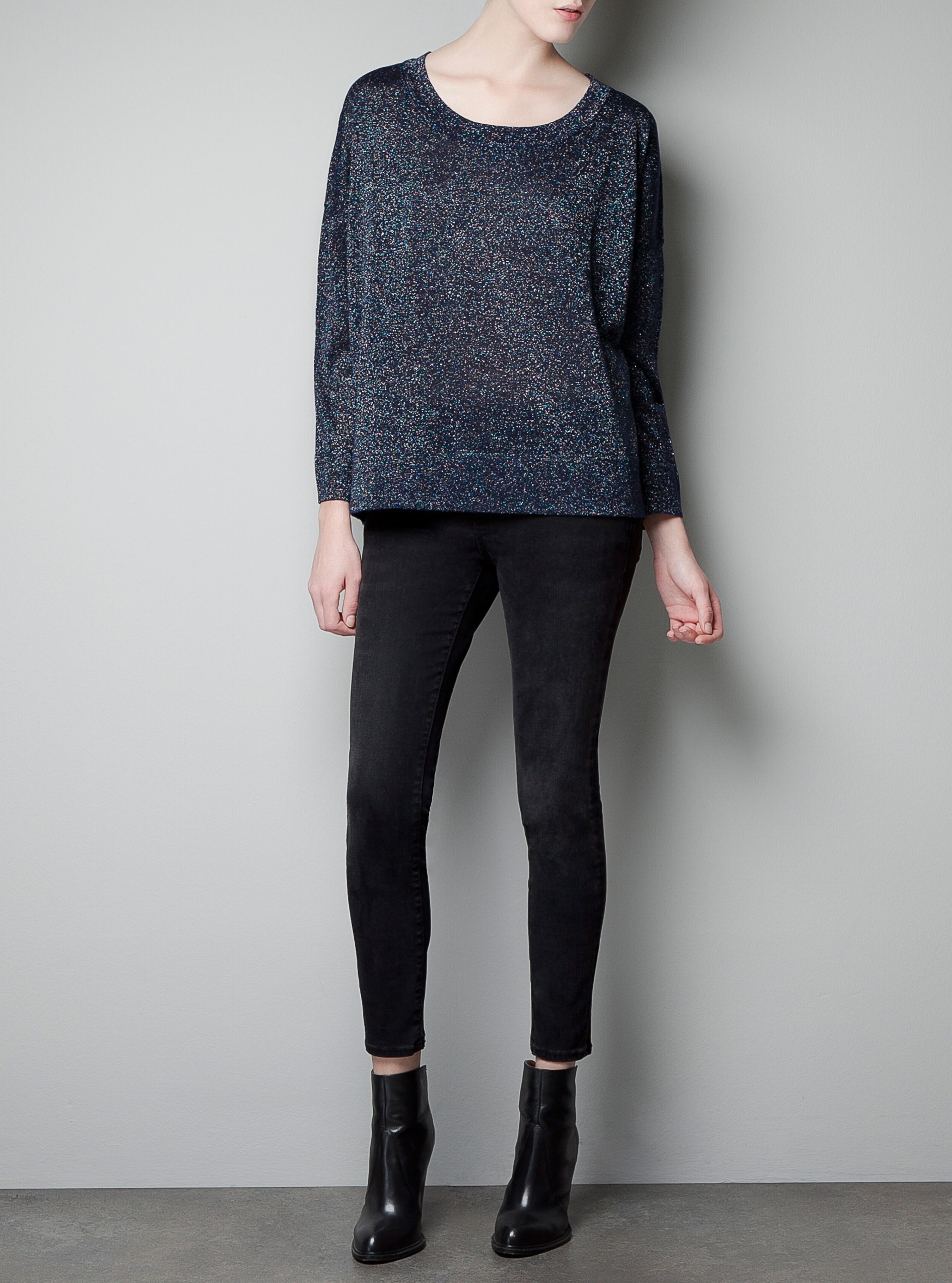 Zara Sweater With Multicolour Metallic Thread photo