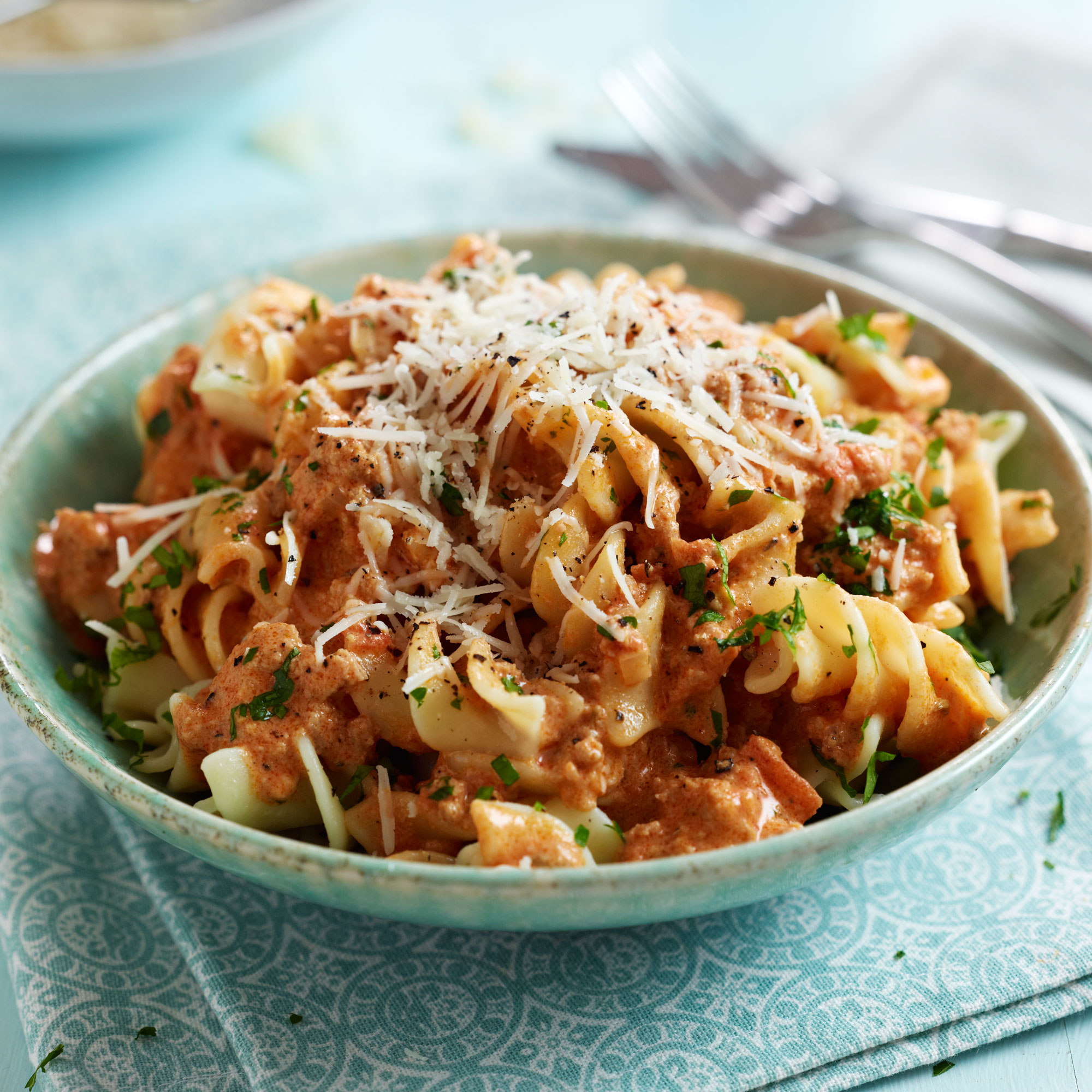 Fusilli with Sausage Ragu Fusilli with Sausage Ragu
