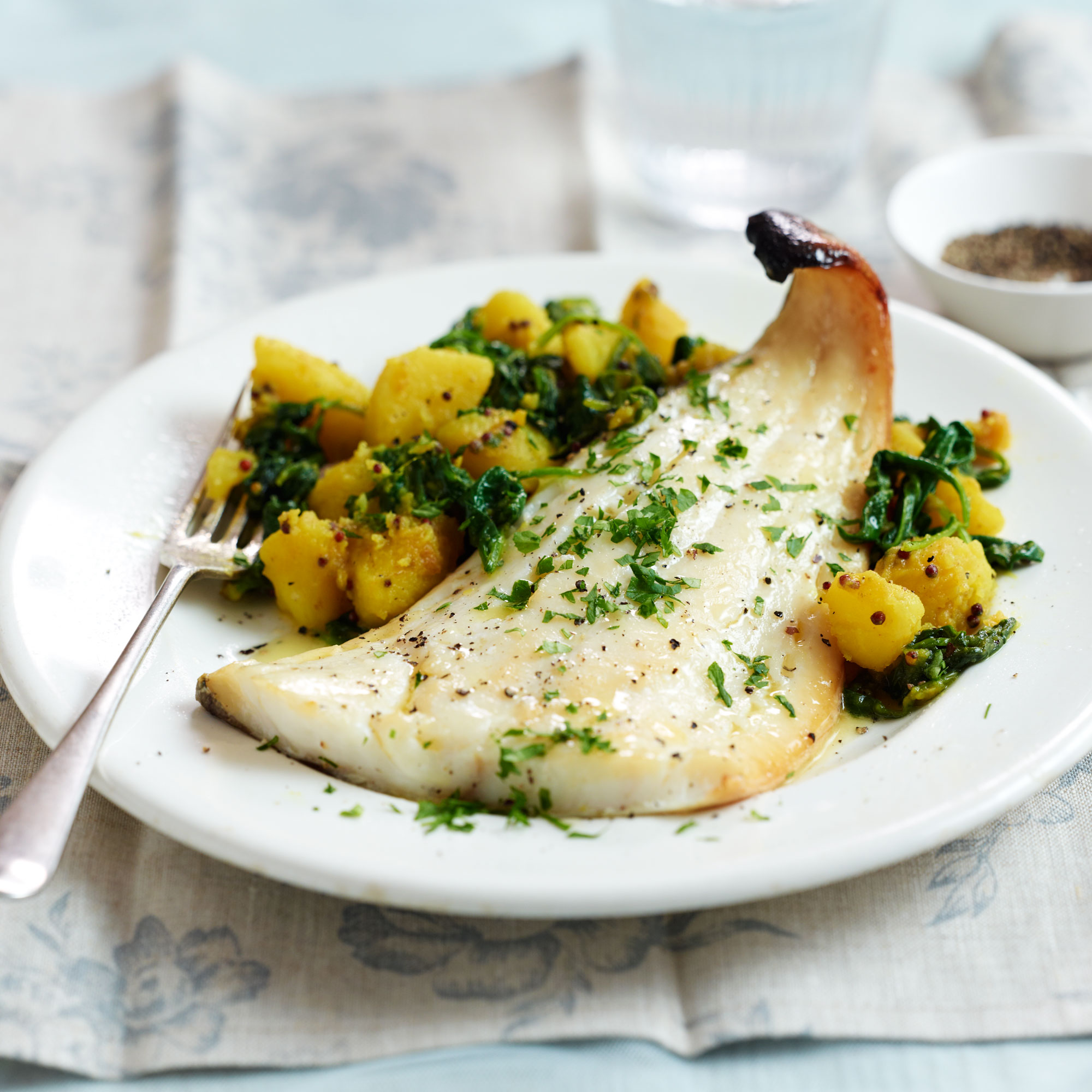 Grilled Smoked Haddock with Spiced Potatoes Grilled Smoked Haddock with Spiced Potatoes