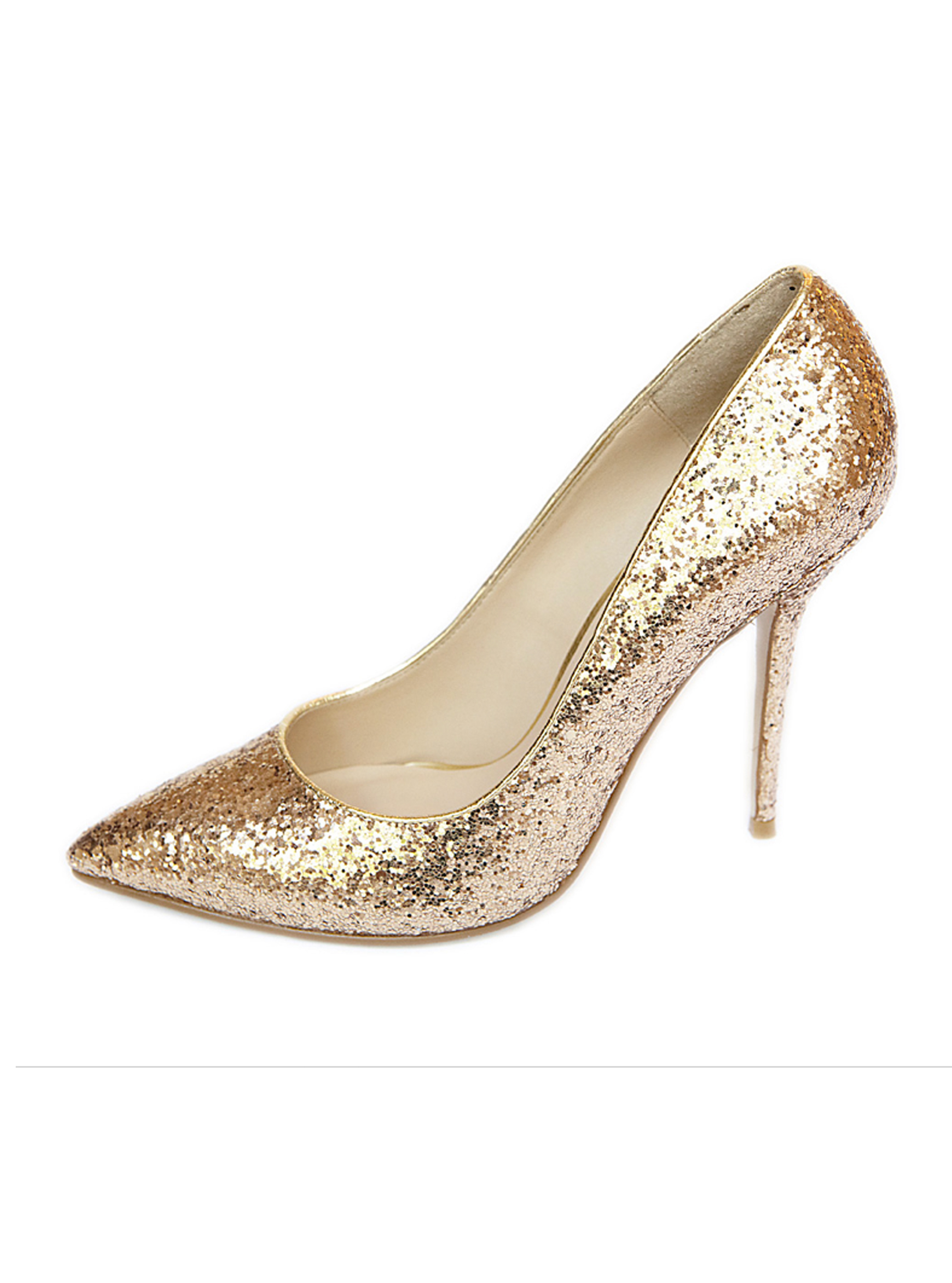 Lucy Choi Adelite Gold Glitter Heels