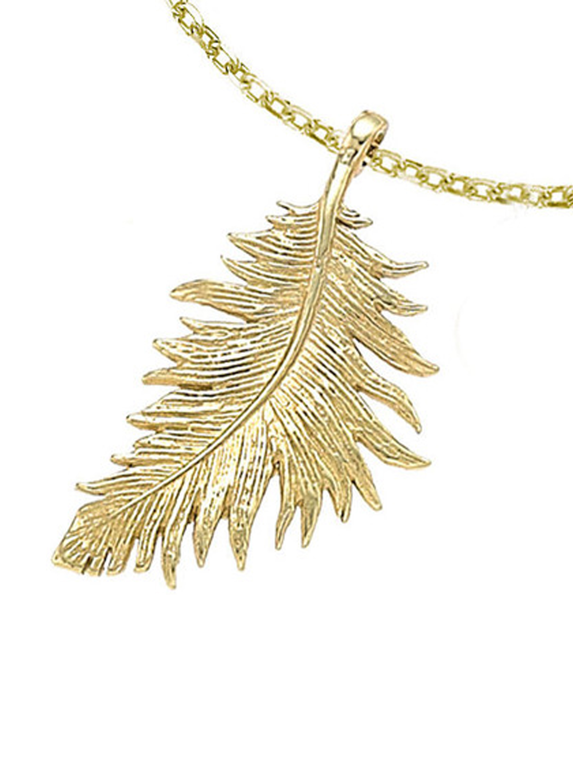 Dower and Hall 18ct Gold Vermeil Feather Pendant
