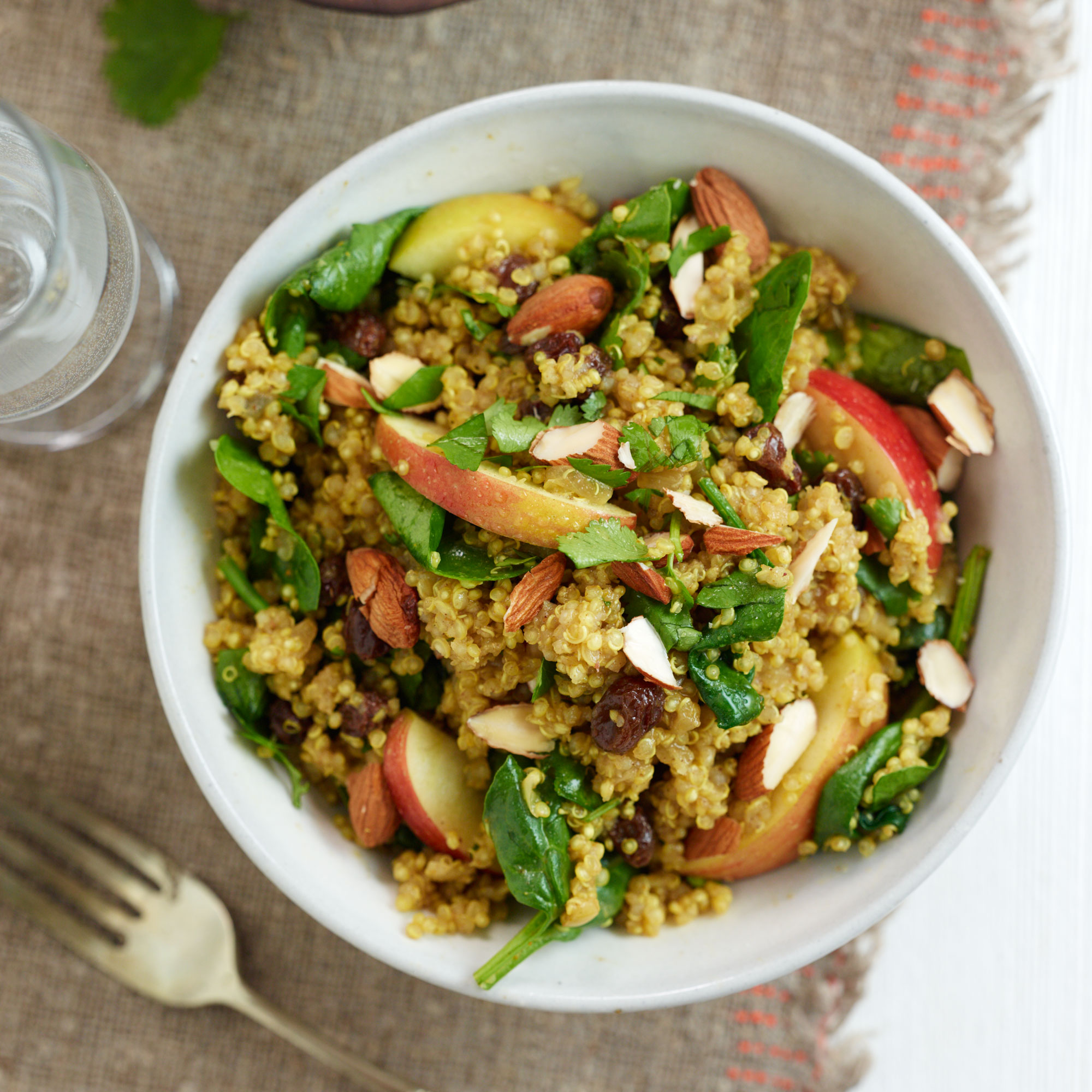 Curried Quinoa with Apple and Spinach Recipe